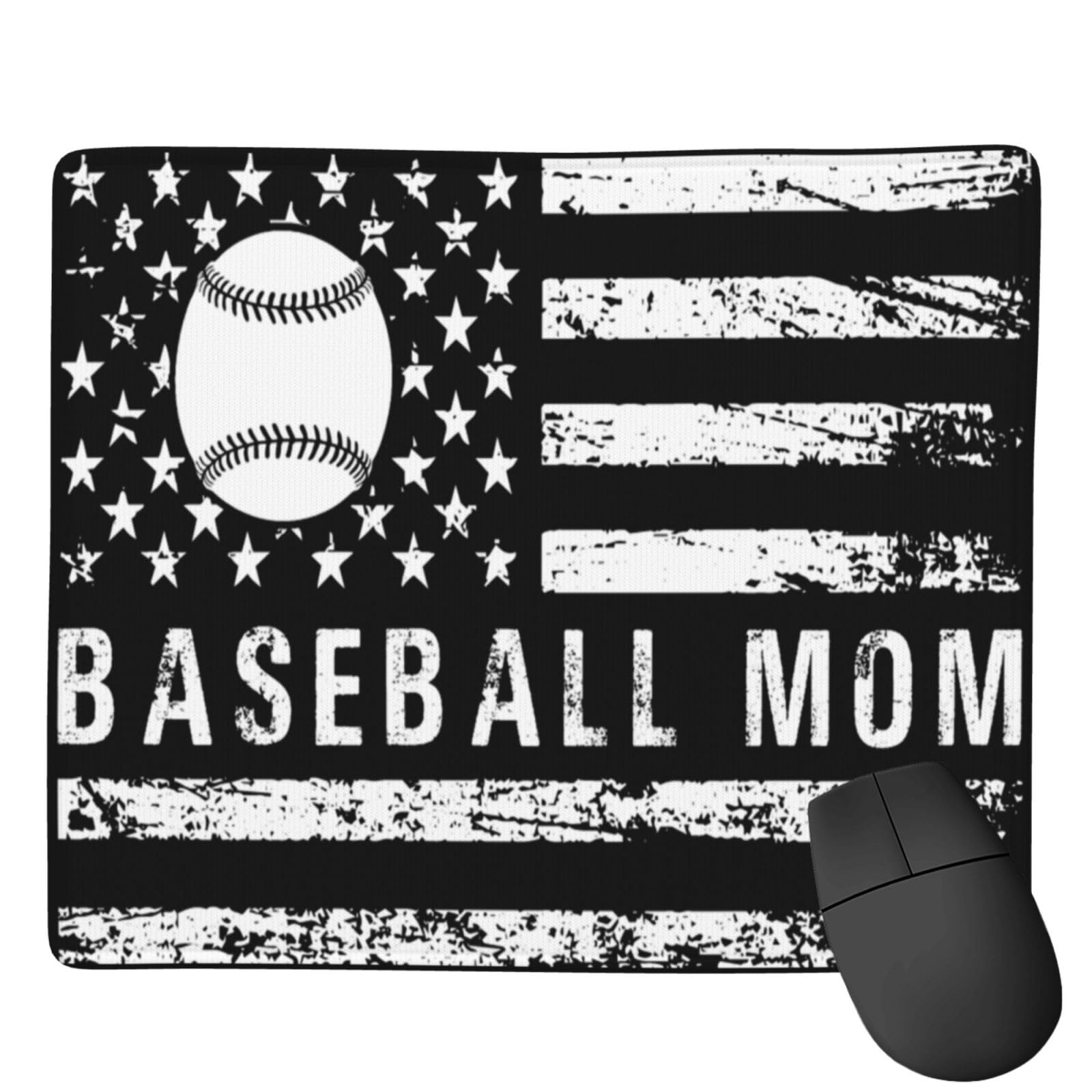 SIYTUAU USA Flag Baseball Mouse Pad - Waterproof, Non-Slip Rubber Gaming Mousepad (7x9 inches) for Laptop, Office & PC - Perfect for Gamers, Baseball Fans & Patriotic Home/Work Setup