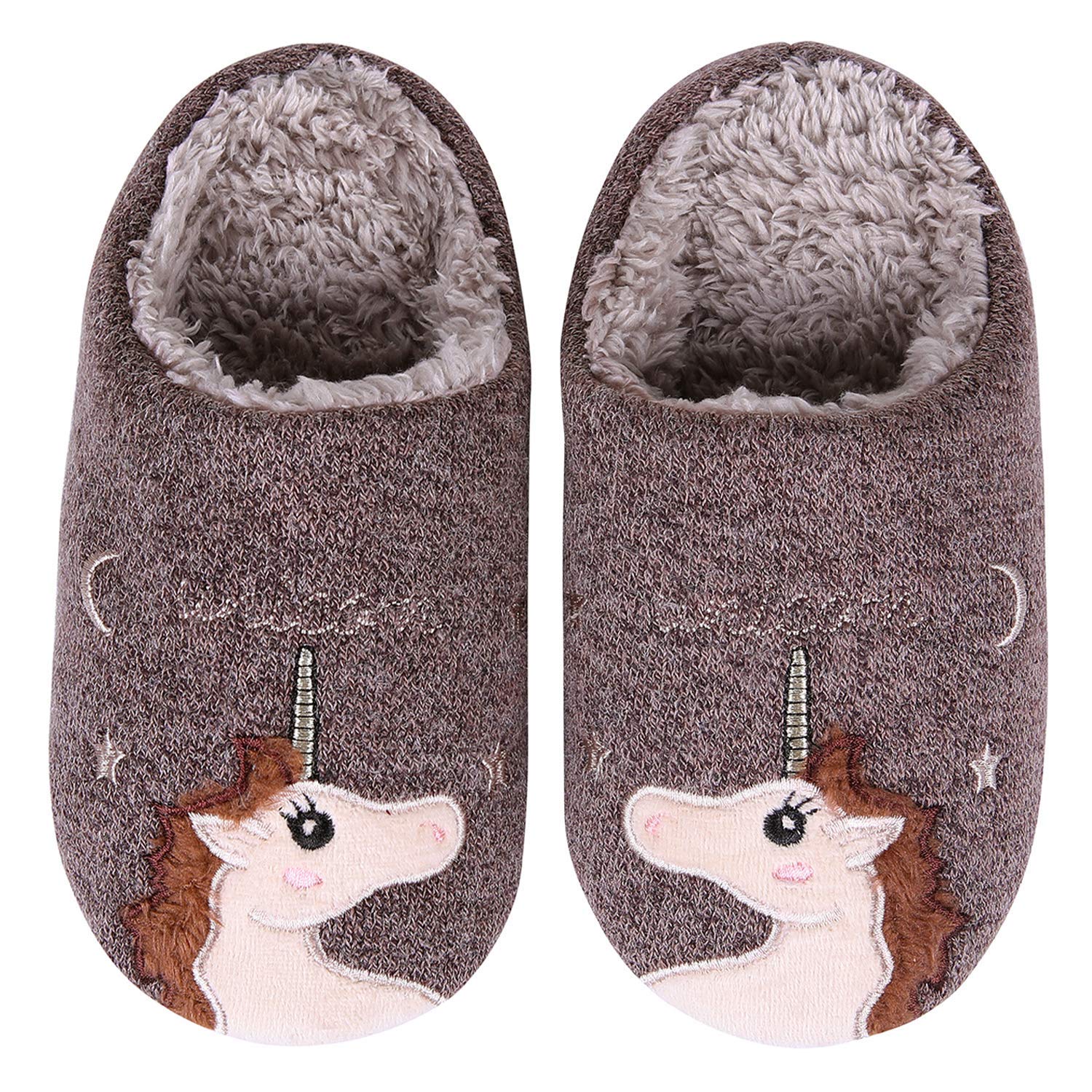 Fluffy Unicorn Slippers for Women - Soft Furry Lining, Warm Winter House Shoes for Indoor & Outdoor Use - Perfect for Cozy Nights, Lounge Wear and Gift Giving