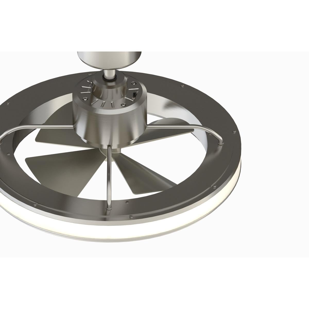 Fanimation Gleam 16 Inch Brushed Nickel Ceiling Fan with LED Light Kit - Indoor/Outdoor Use, Energy Efficient, Quiet Motor - Perfect for Bedroom, Living Room, Patio & Covered Porches (14.91x23.70x23.70)