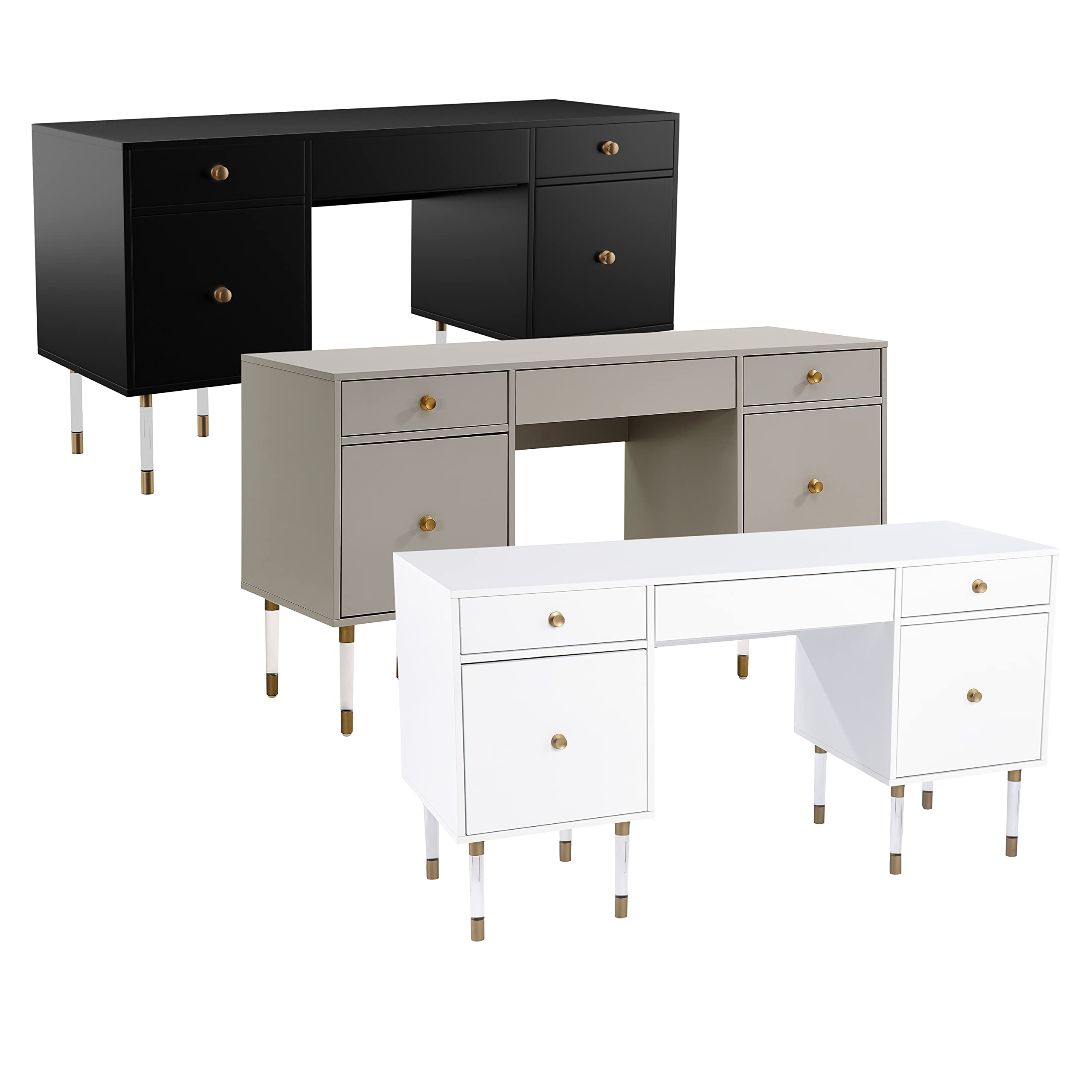 SEI Helston Black Desk - Home Office & Study Furniture