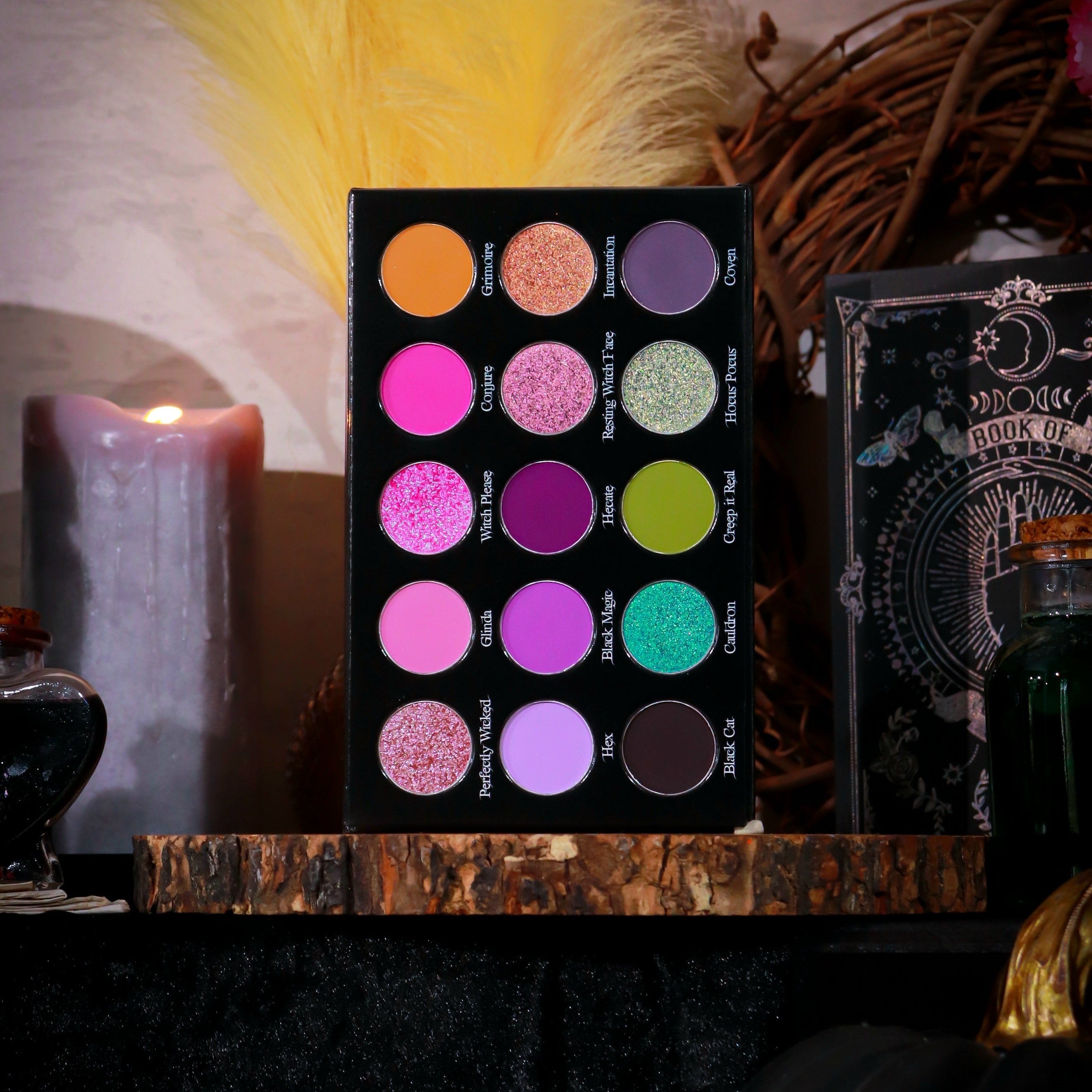 Basic Witch Eyeshadow Palette - 12 Matte & Shimmer Shades, Vegan & Cruelty-Free Makeup for Halloween, Cosplay & Everyday Glam