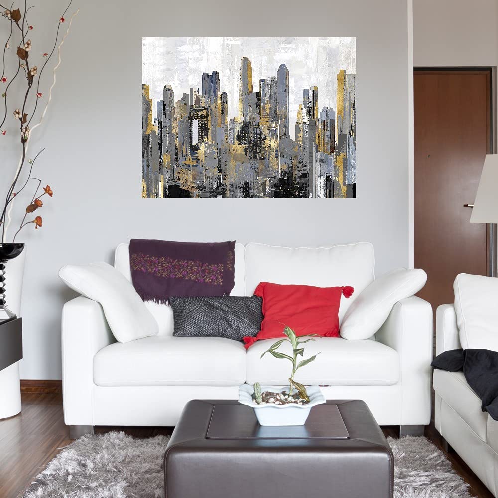 Paul Duncan Urbana Canvas Wall Art - 46x35 Inch Ready to Hang Fine Art Print for Living Room, Bedroom, Office Decor - Modern Home & Office Wall Decor for Bathroom, Kitchen, Bar, Dining & Guest Room