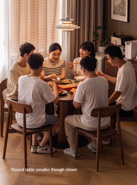 Premium Black Walnut Solid Wood Round Dining Table - 42 Inch Natural Wooden Table for Kitchen, Dining Room & Farmhouse Decor - Perfect for Family Gatherings & Dinner Parties
