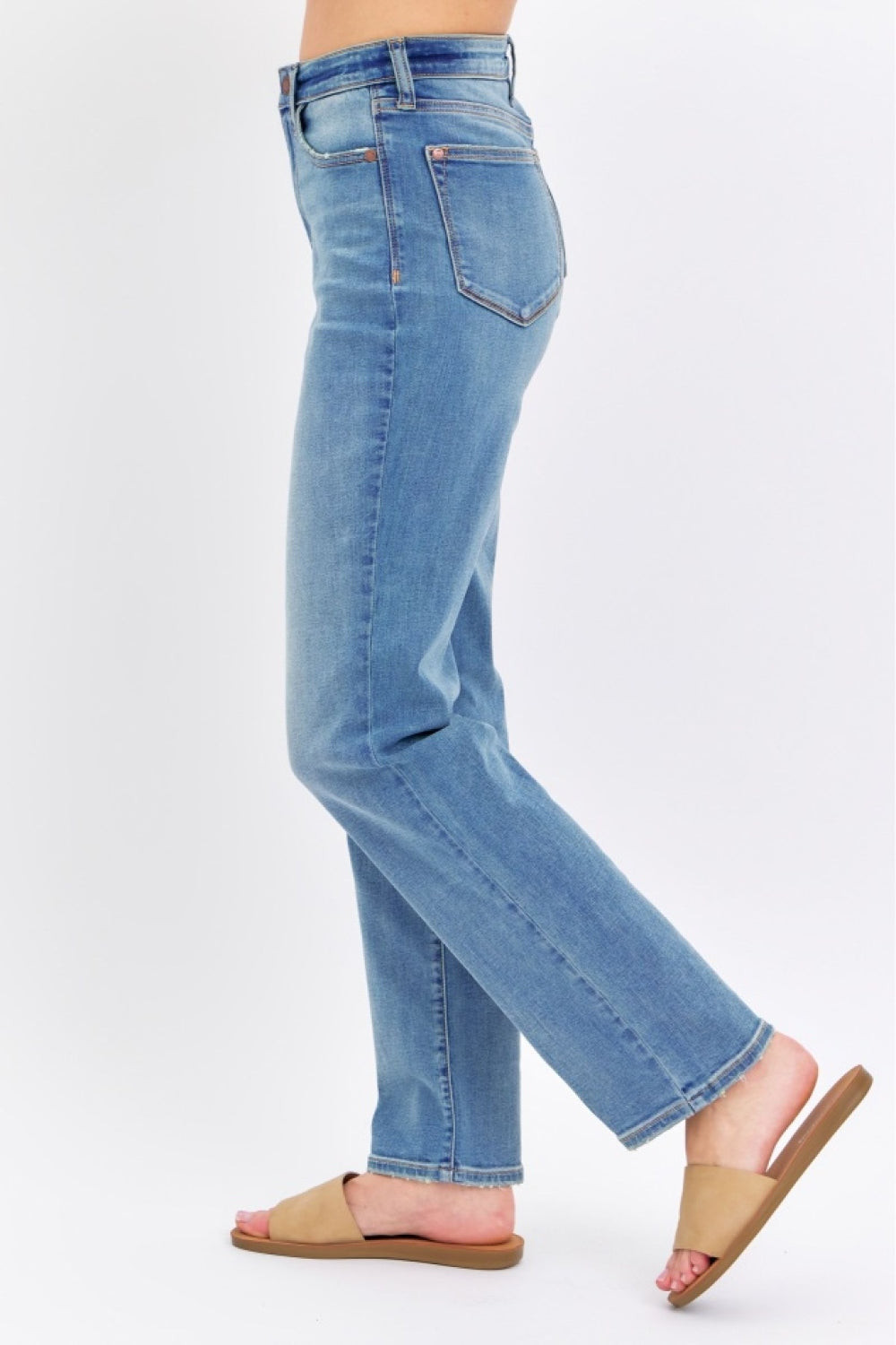 Judy Blue Women's High Waist Straight Leg Jeans - Classic Denim Pants for Casual Wear, Office & Everyday Comfort