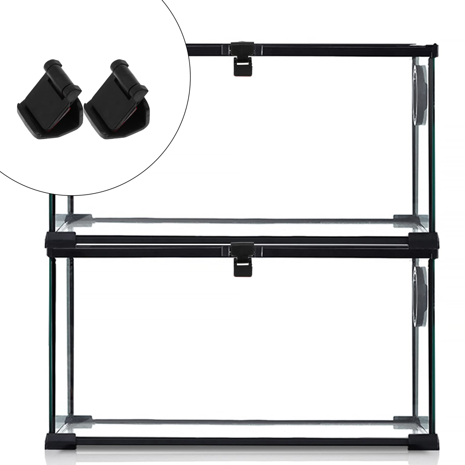 Balacoo 4-Pack Terrarium Cover Clips - Secure Screen Covers for Glass Aquariums, Reptile Tanks & Fish Tanks - Ideal for Reptile Breeding, Plant Terrariums & Small Pet Enclosures