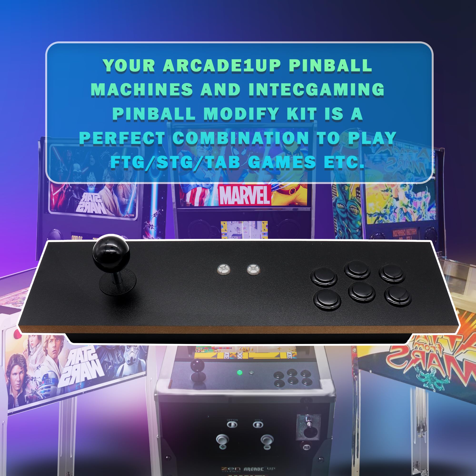 Arcade1Up Switch Fighting Stick - Digital Pinball Joystick Controller for Nintendo Switch | Compatible with Arcade1Up Pinball Machines | Perfect for Home Arcade Gaming & Multiplayer Battles
