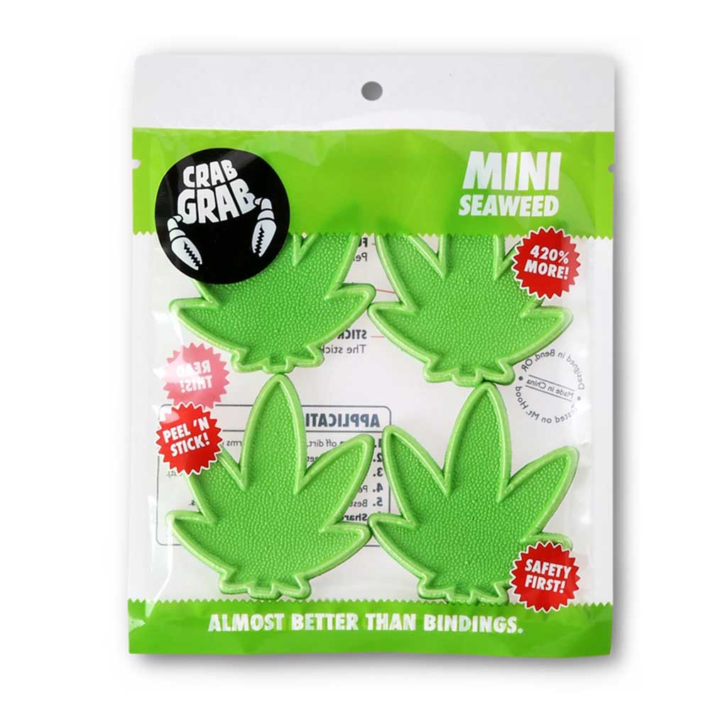 Crab Grab Mini Seaweed Stomp Pad - Non-Slip Surfboard Traction Pad for Enhanced Grip (Green) - Perfect for Surfing, Snowboarding & Skateboarding