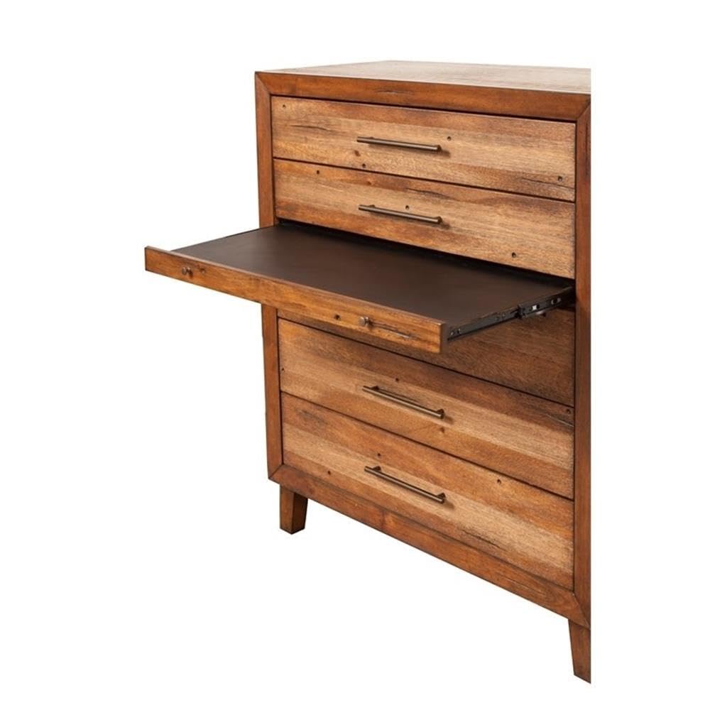 Home Square 2-Piece Bedroom Set - Nightstand & Multifunctional Storage Chest in Rich Toffee Brown | Perfect for Small Spaces, Guest Rooms & Apartment Living
