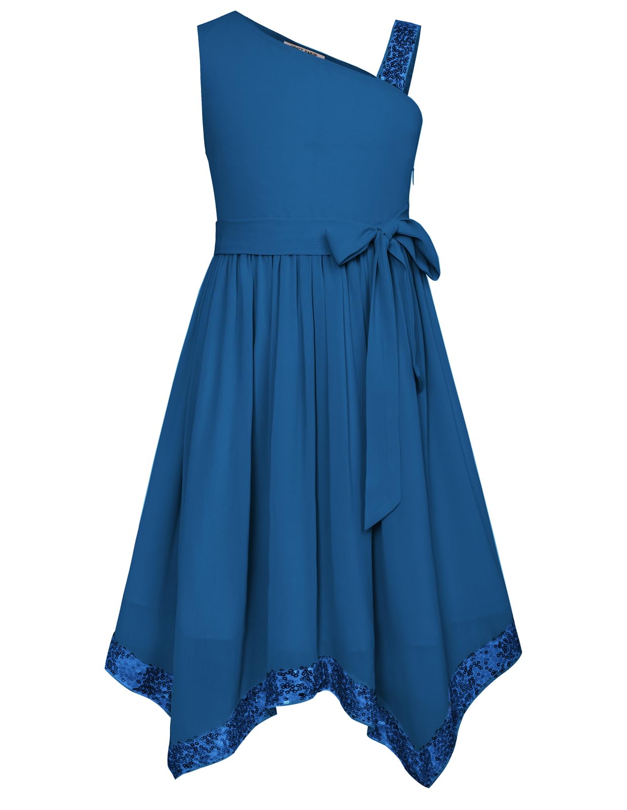 GRACE KARIN Girls' One Shoulder Party Dress - Summer Formal Birthday Midi Dress for Ages 5-12 Years | Perfect for Weddings, Parties & Special Occasions