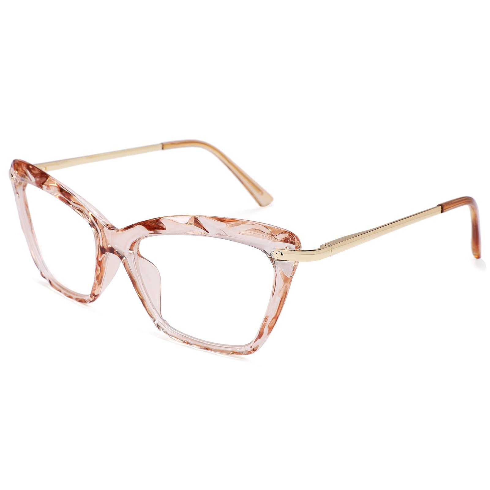 COASION Cat Eye Glasses for Women - Clear Non-Prescription Lenses, Small Lightweight Frame with Spring Hinges | Perfect for Reading, Computer Use & Fashion Accessories