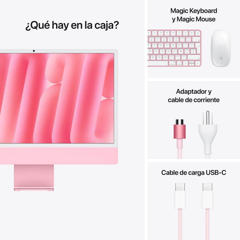 24-inch iMac with 4.5K Retina Display - Apple M4 Chip (8-Core CPU & 8-Core GPU) 256GB SSD in Pink - Perfect for Home Office, Graphic Design & Creative Work