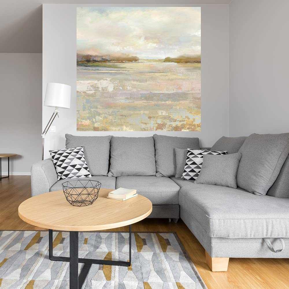Paul Duncan Tranquil Terrain Fine Art Canvas Wall Decor - 48x48 Inches Ready to Hang - Perfect for Living Room, Bedroom, Office & More - Modern Abstract Landscape Painting for Home & Commercial Spaces