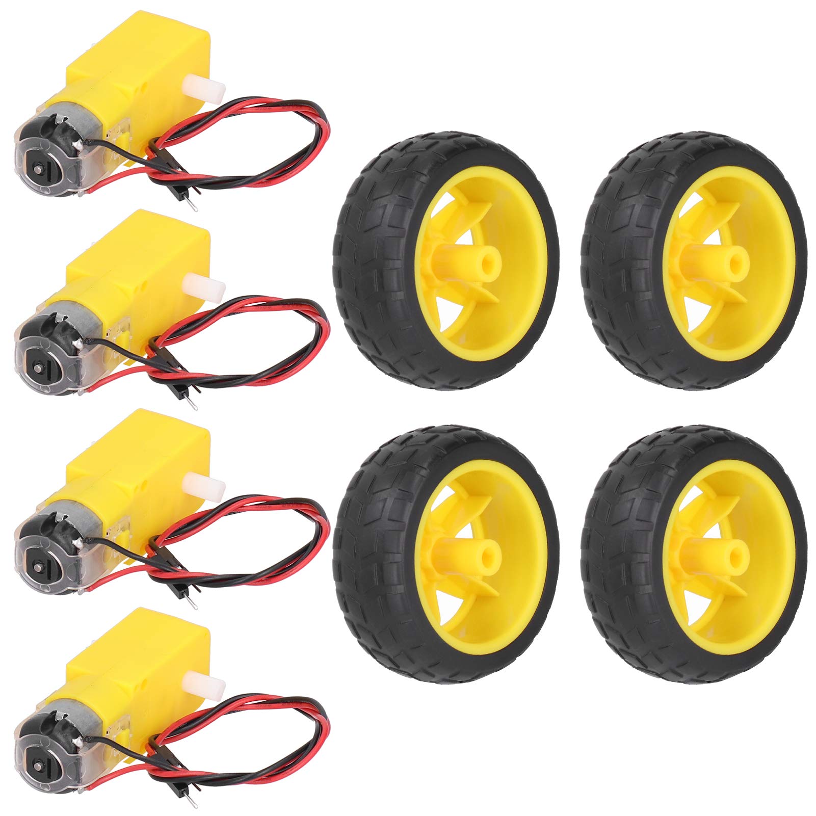 High Torque 0.8 Kg.cm ABS Plastic Tires & Wheels for RC Cars, Robotics, and Automotive Models - Perfect for Off-Road Racing, DIY Robot Projects, and Remote Control Vehicle Upgrades