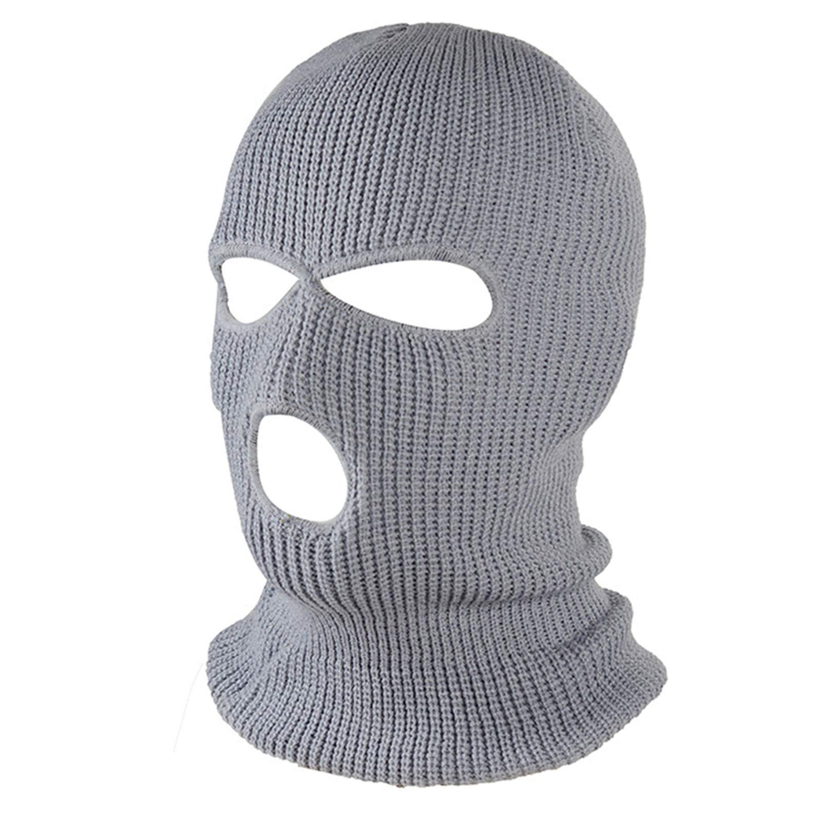 3 Hole Winter Knitted Ski Mask - Warm Full Face Cover Balaclava for Men & Women - Cold Weather Outdoor Sports, Skiing, Snowboarding, Motorcycling & Hiking Protection