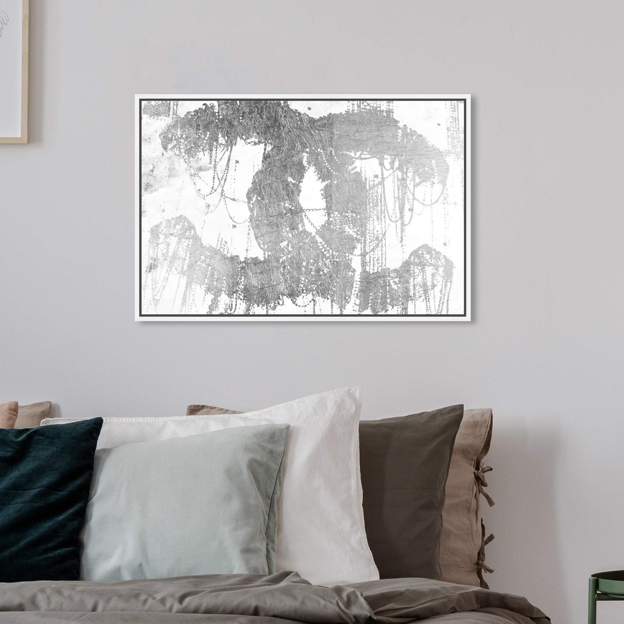 Oliver Gal Artist Co. 'Hey Lolita Silver' Framed Wall Art - 24x16 Inch Gray & White Fashion Canvas Print - Perfect for Living Room, Bedroom & Office Decor