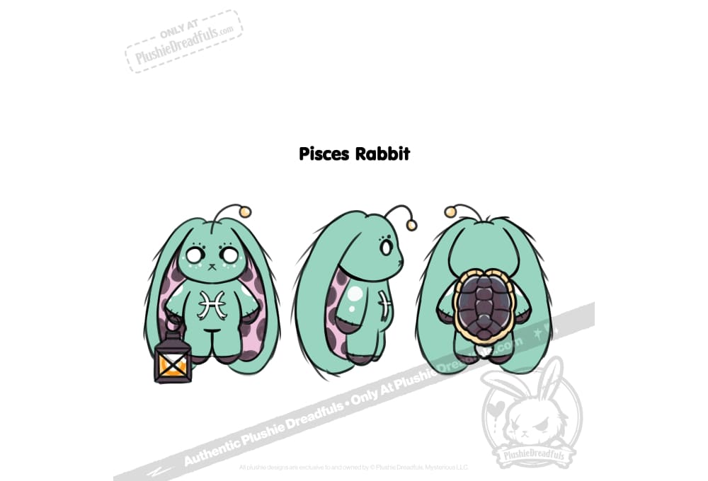 Plushie Dreadfuls Pisces Rabbit - Soft Stuffed Animal Toy for Kids & Collectors | Perfect for Zodiac Gifts, Birthday Presents & Cuddling