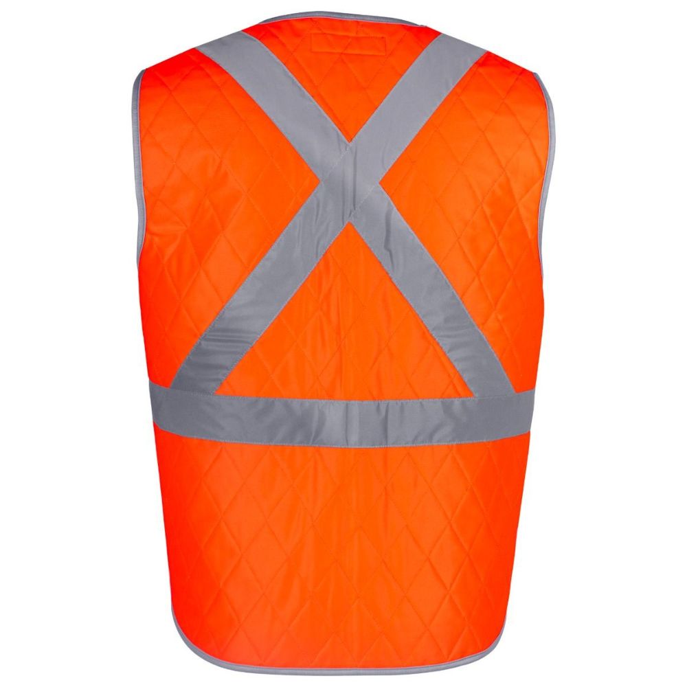 Terra High Visibility Cooling Vest with Zipper - Reflective Safety Workwear for Outdoor Sports & Construction (Orange, Model 116621) | Perfect for Running, Cycling, and Hot Weather Jobs