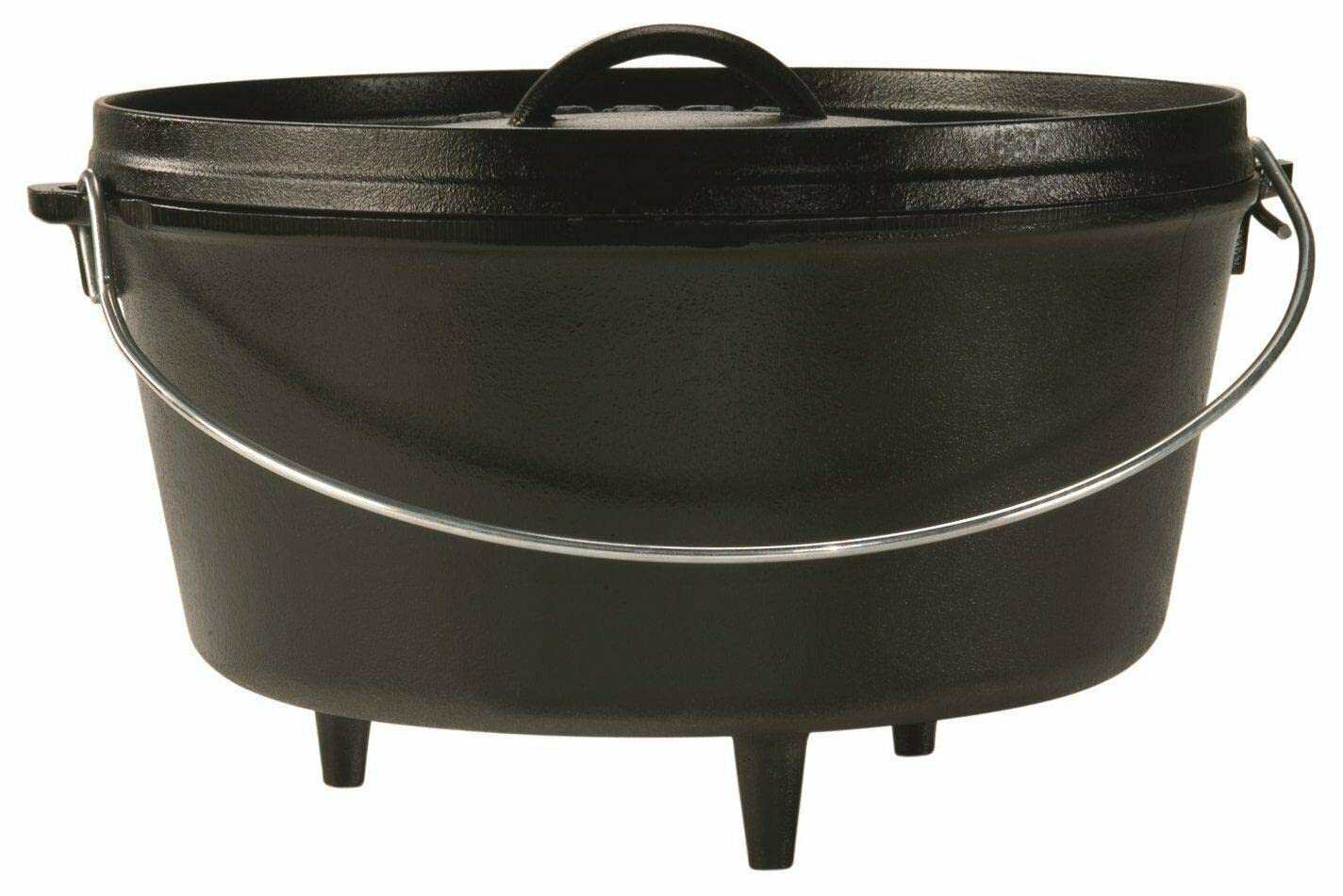 Deep Cast-Iron Camp Dutch Oven with Lid & Legs - 12 Inch, 8 Quart - Heavy Duty Enameled Cast Iron Cookware for Outdoor Camping, Backpacking, and Home Cooking - Perfect for Stews, Bread Baking, and Open Fire Cooking