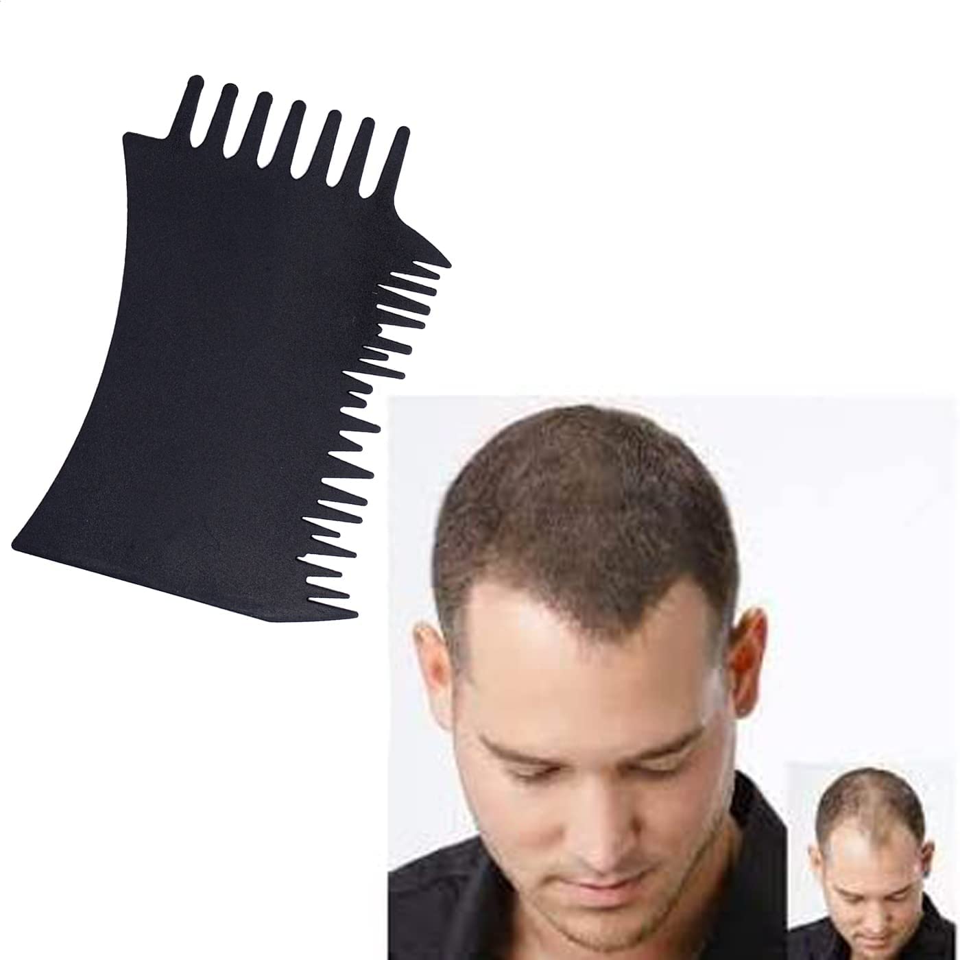Professional Hair Fiber Forehead Pre-Hairline Comb for Men & Women - AASA Hairline Optimizer (Black) | Instant Hair Thickening & Natural Hairline Enhancement for Everyday Styling & Confidence Boost
