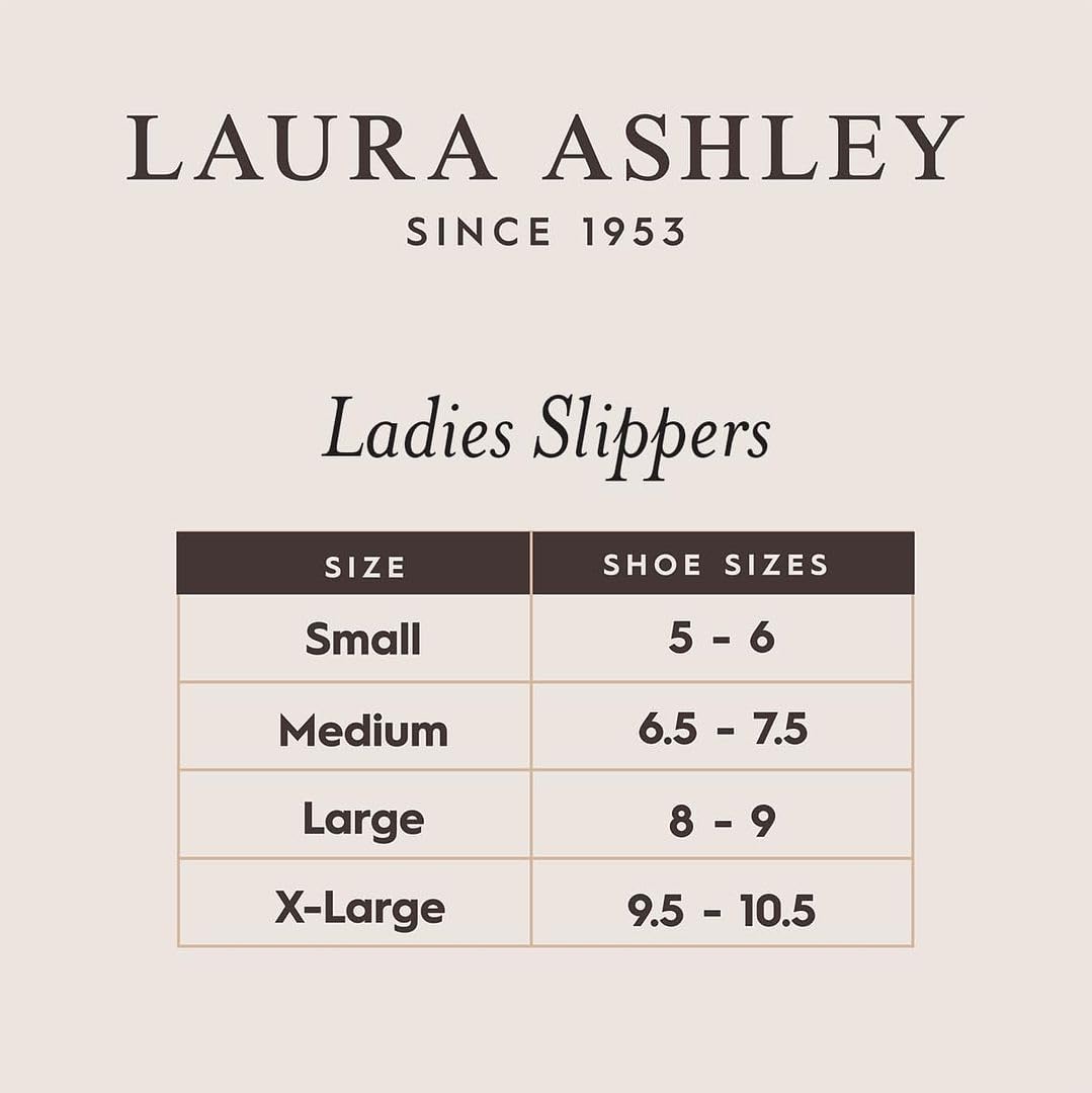 Laura Ashley Women's One Band Velcro Scuff Slippers - Soft House Shoes for Indoor Comfort, Cozy Home & Spa Relaxation