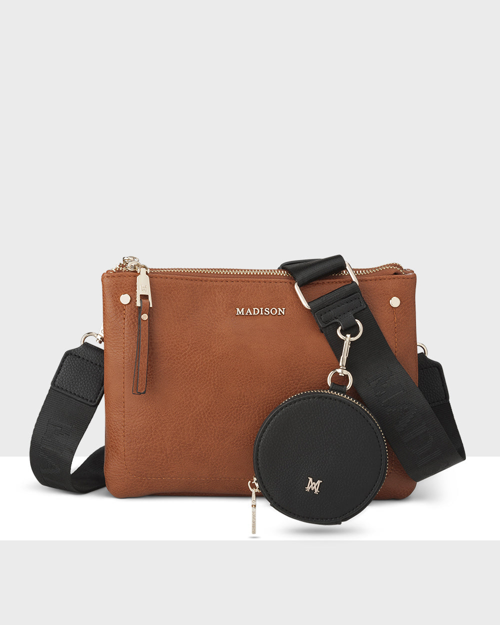 Charlotte Double Zip Crossbody Bag with Adjustable Utility Strap - Stylish & Functional for Travel, Work & Everyday Use