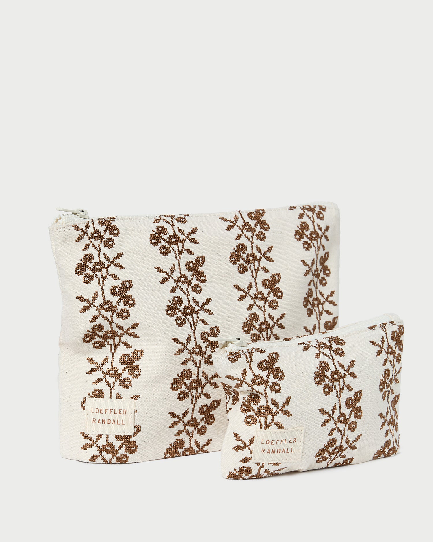 Tracy Cream Floral Pouch Set - Elegant Cosmetic Bags for Women, Travel Makeup Organizer, Bridesmaid Gift Idea - Perfect for Daily Use, Travel & Special Occasions