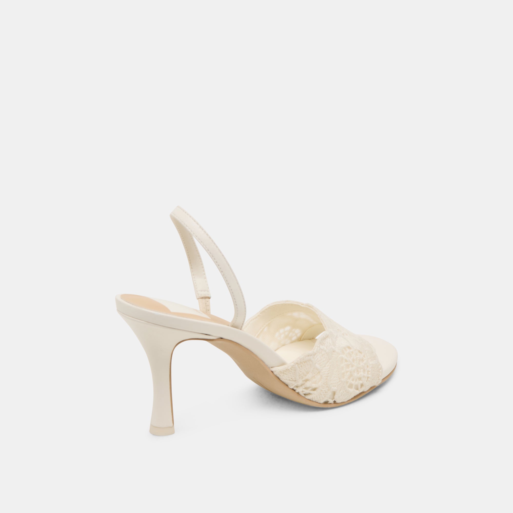 LARRA Women's White Crochet Heels - Elegant Summer Sandals for Weddings, Parties & Beach Outfits