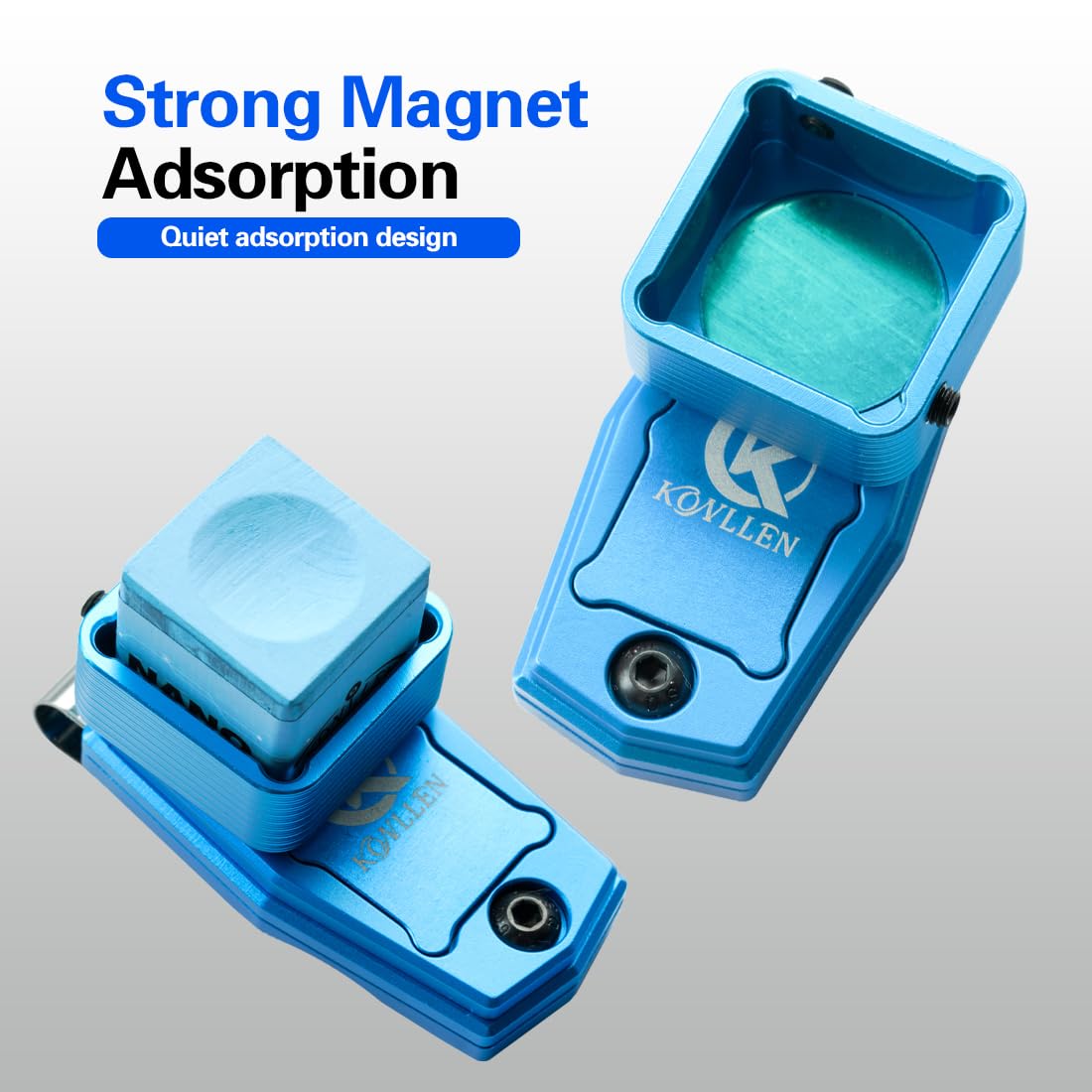 Premium Magnetic Pool Cue Chalk Holder - Portable Metal Billiard Chalk Holder for Snooker & Pool Cue Tips (Round/Square Option) - Perfect for Bars, Game Rooms & Professional Play