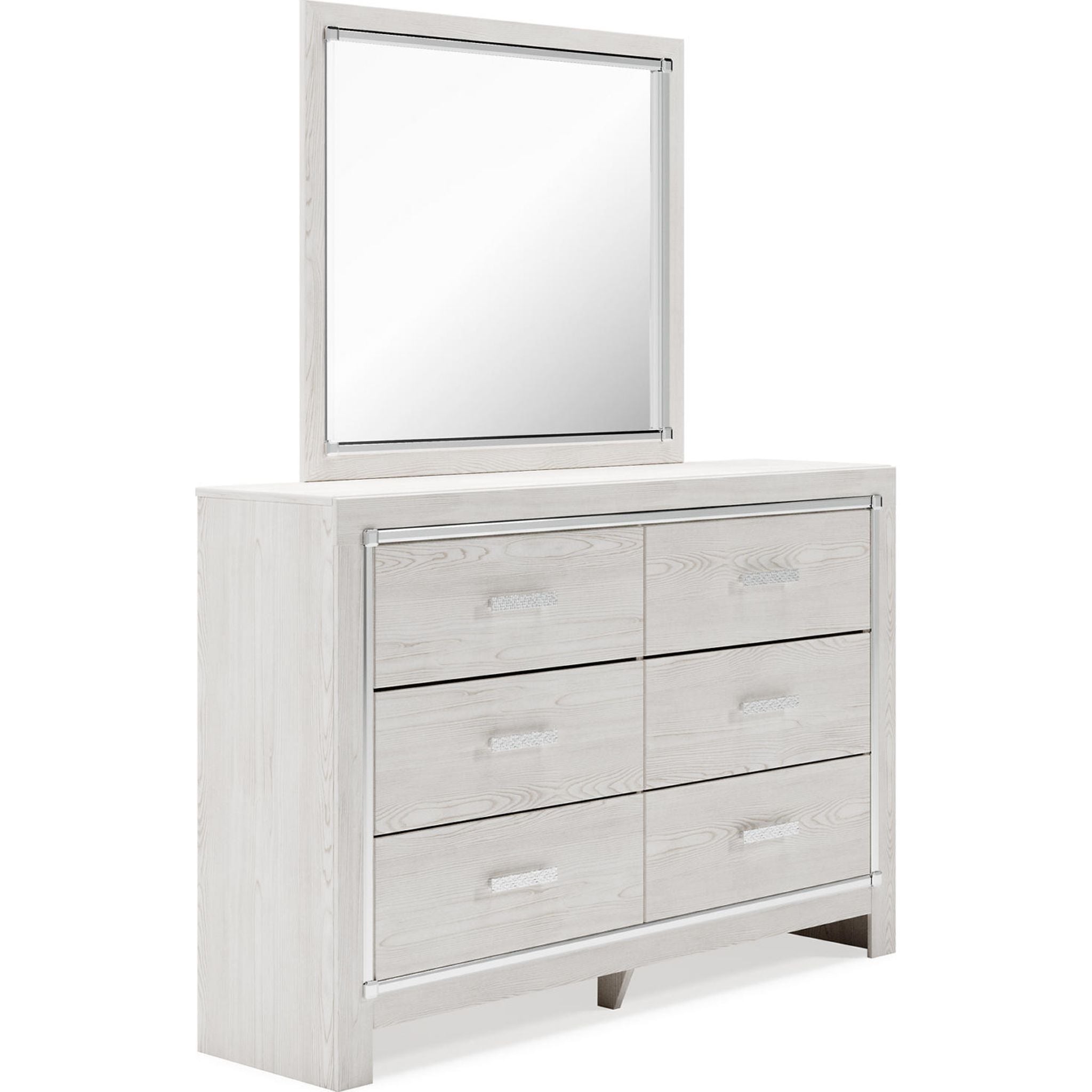 Altyra 5-Piece King Size Bedroom Furniture Set - White Wooden Bed Frame with Nightstands & Dresser for Modern Master Bedroom Decor