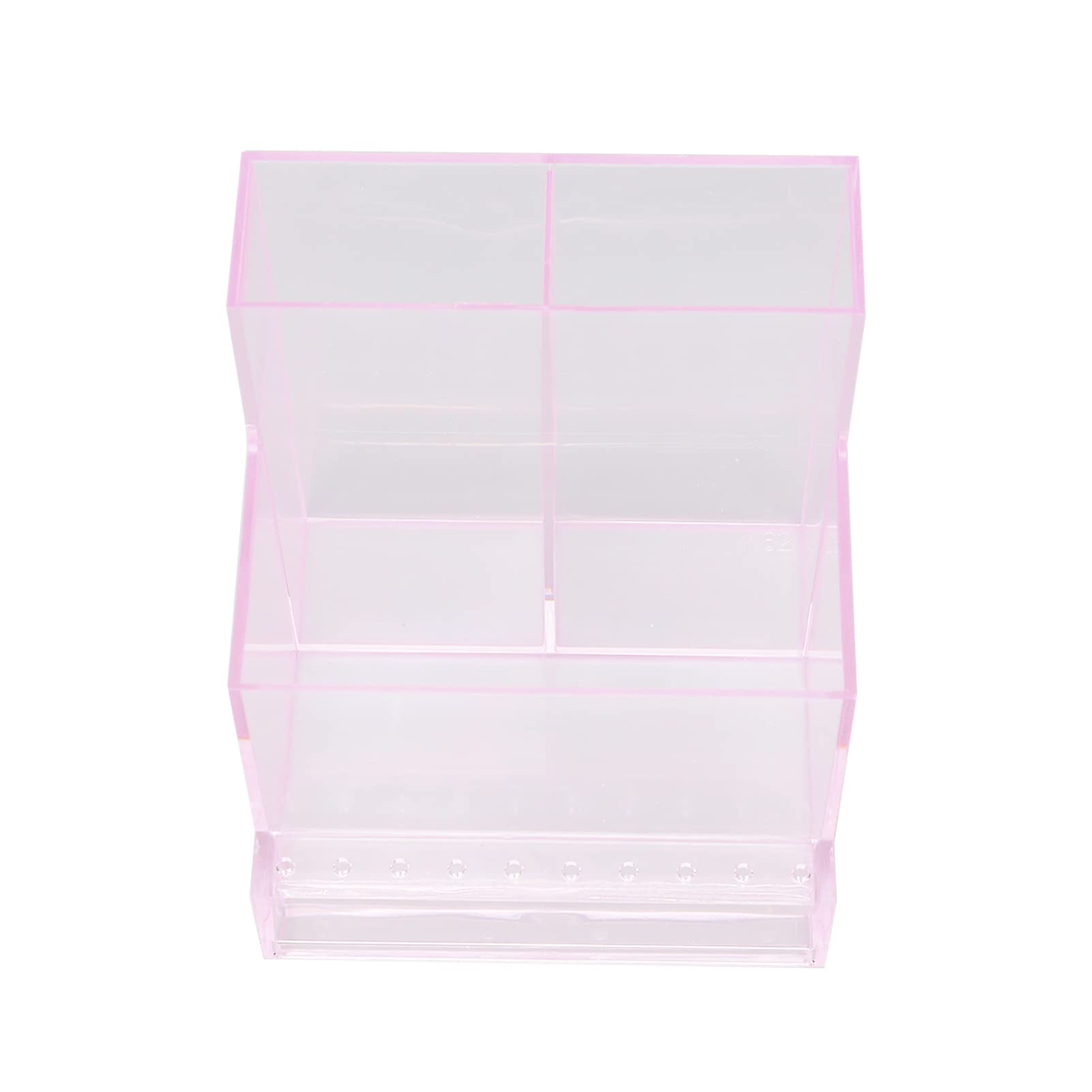 **Pink Nail Drill Bits Holder & Organizer - Storage Box for Manicure Tools, Nail Drill Bits Stand, and Polishing Heads Display Case - Perfect for Salon, Home, or Travel Use**