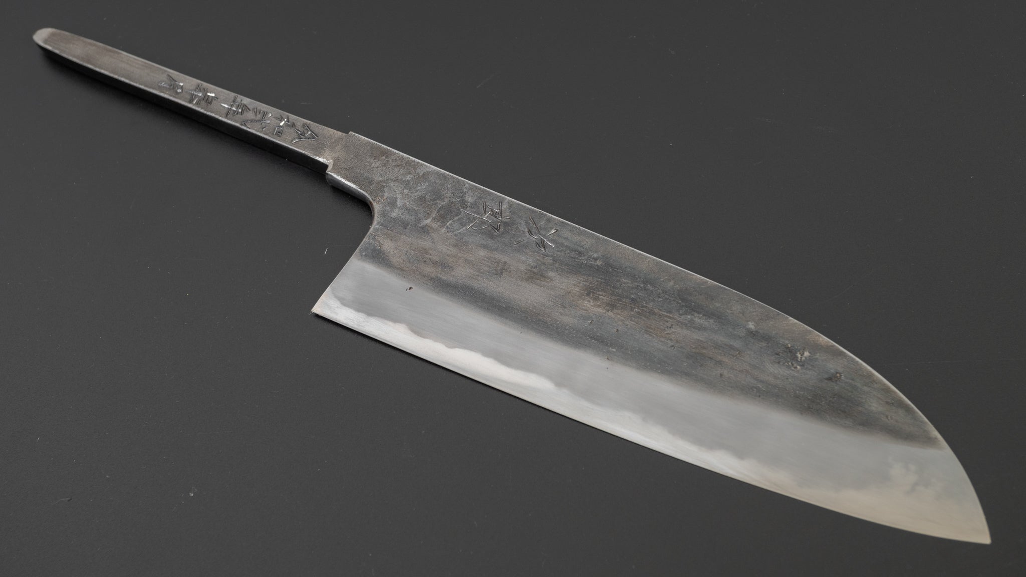 Jiro Tsuchime Hammered Santoku Knife 165mm - Japanese High Carbon Steel Chef Knife - No Handle (#130) - Perfect for Slicing, Dicing & Chopping Vegetables, Meat & Fish
