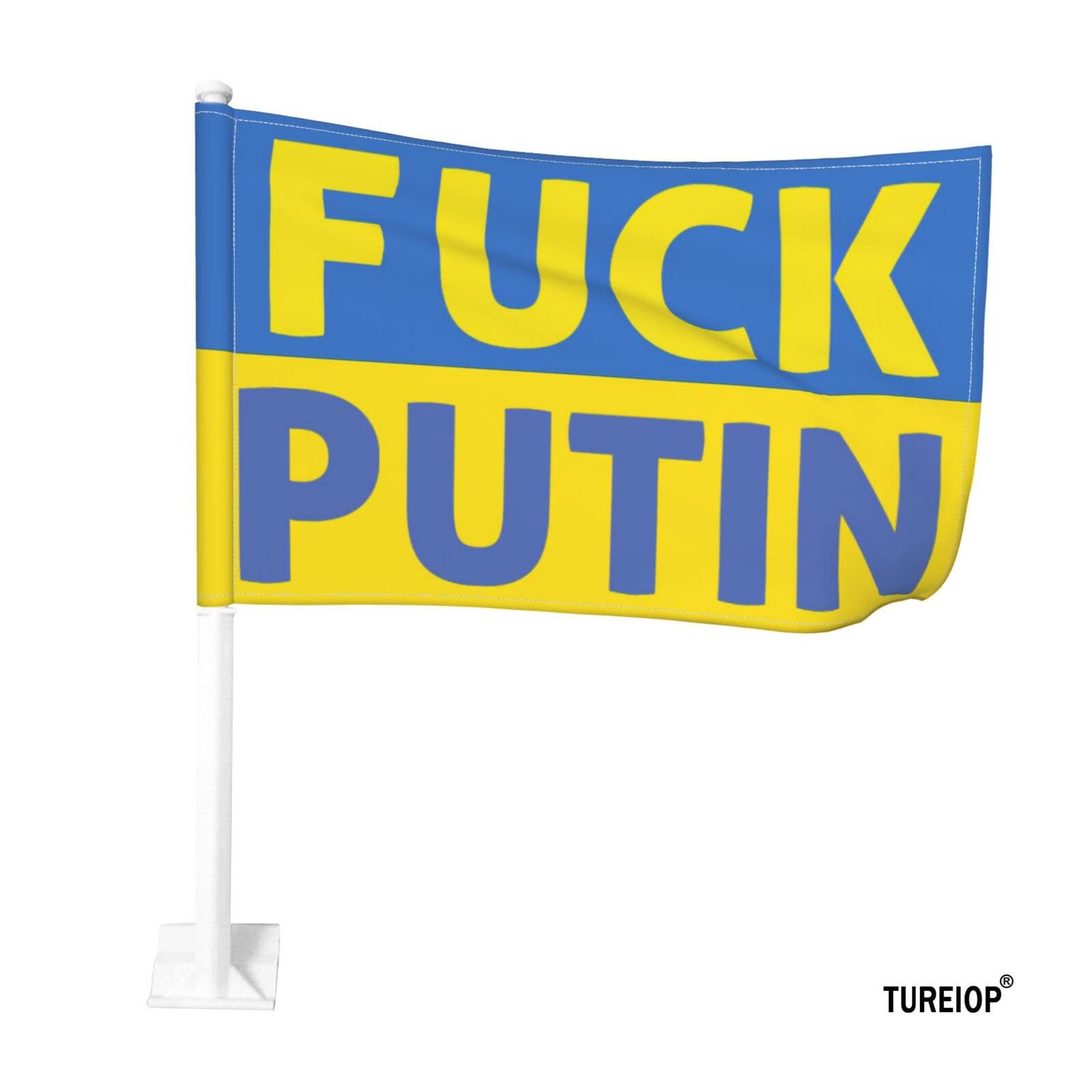 12x18 Inch Ukraine Support Car Flag - Double Sided I Stand With Ukraine & American Flag - No Window Clip Needed - Show Solidarity for Ukraine Russia Conflict - Perfect for Cars, Trucks & Rallies