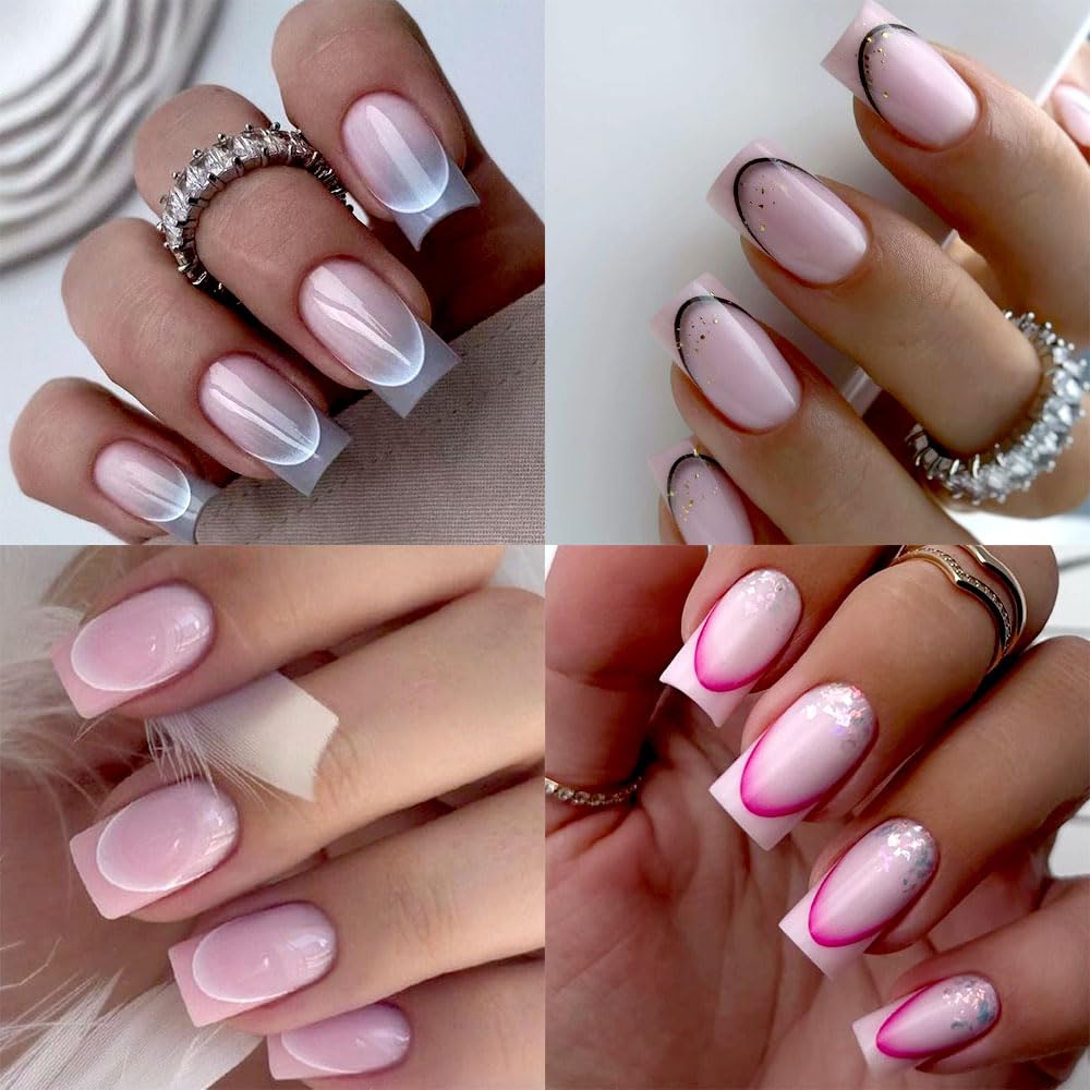 French Tip Nail Stickers - Self-Adhesive Nail Art Decals for Gradient French Manicure, Curve Stripe Lines & Nail Accessories | Perfect for DIY Nail Art, Salon Use & Special Occasions
