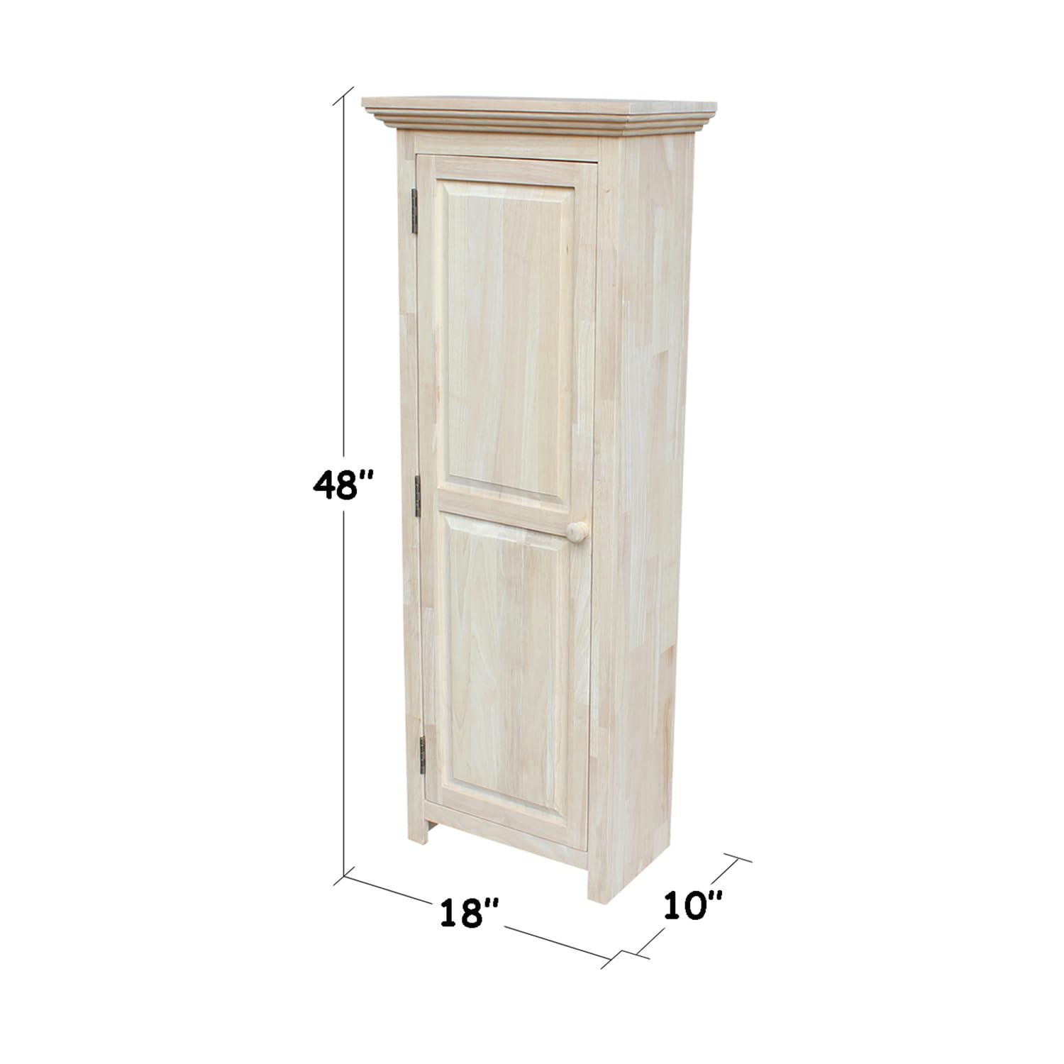 IC International Concepts 48-Inch Solid Real Wood Unfinished Storage Cabinet - DIY Paint/Stain Ready Parawood Cabinet for Living Room, Bedroom, or Office Organization