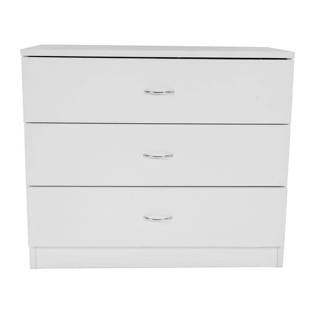 3-Drawer Chest Dresser Organizer - White Storage Tower for Bedroom, Closet & Home | Mikalo Shelf Unit for Books, Bathroom & Garage Storage | Perfect for Small Spaces & Home Organization