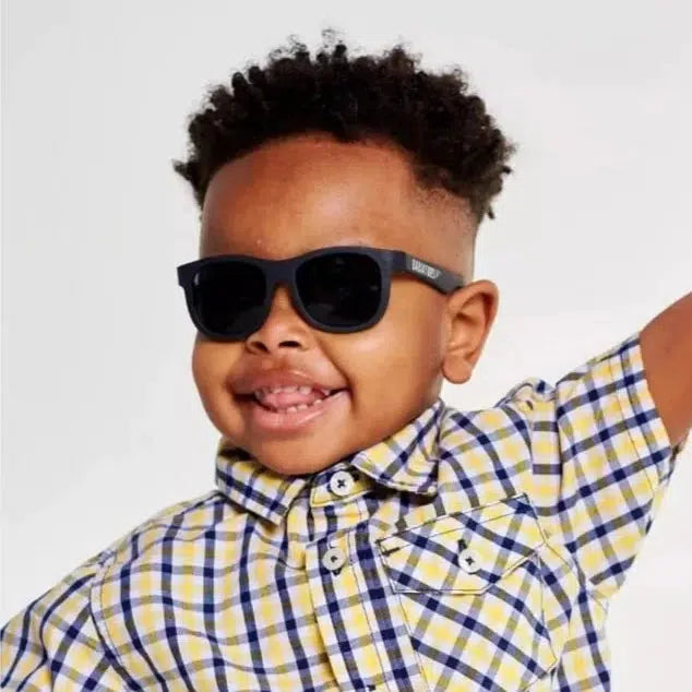 Babiators Navigator Sunglasses for Kids - Jet Black Polarized UV Protection - Perfect for Outdoor Sports, Beach & Travel