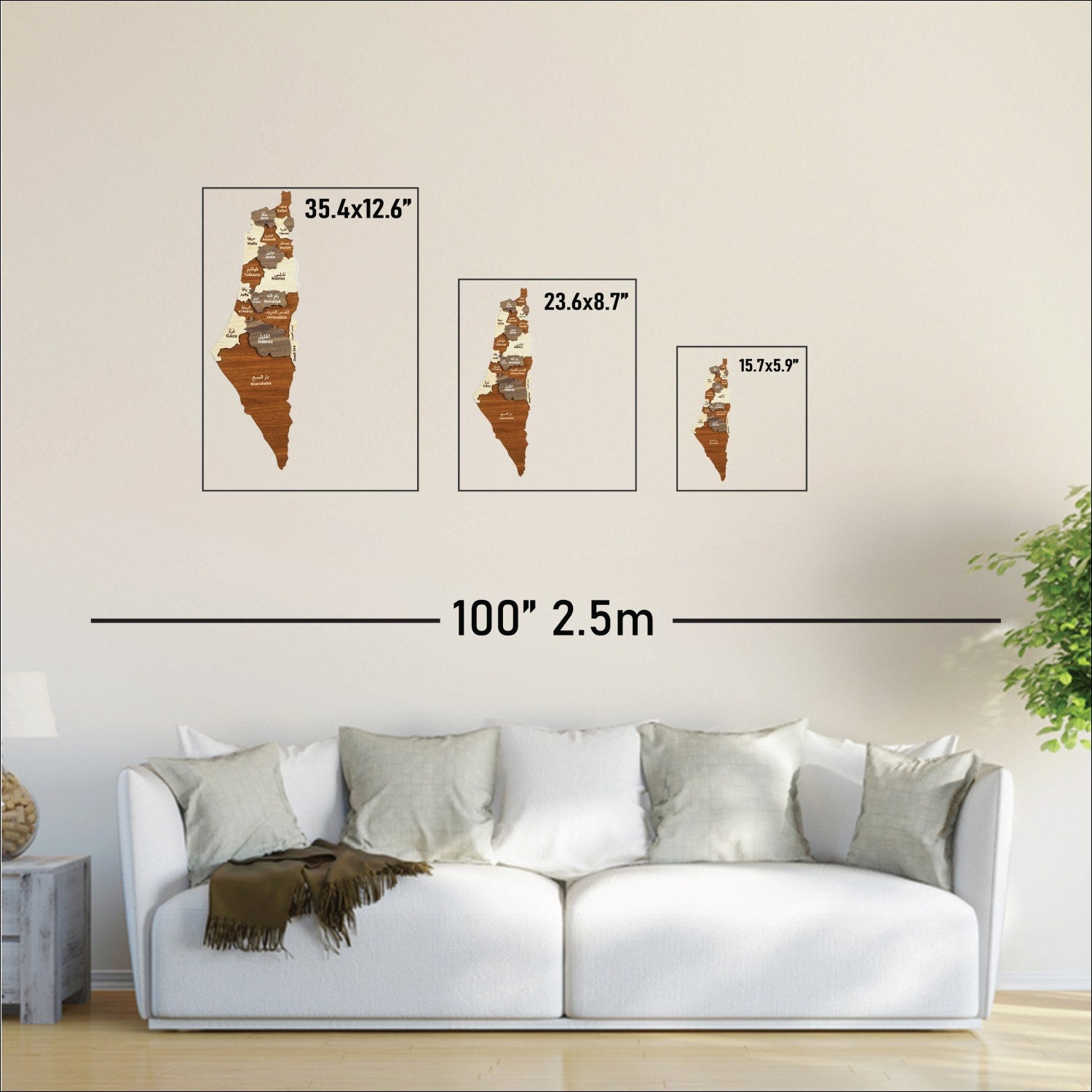 Handcrafted Palestine Wooden Wall Map - Islamic Wall Art Decor for Home & Office - Perfect for Prayer Rooms, Gifts & Cultural Decor