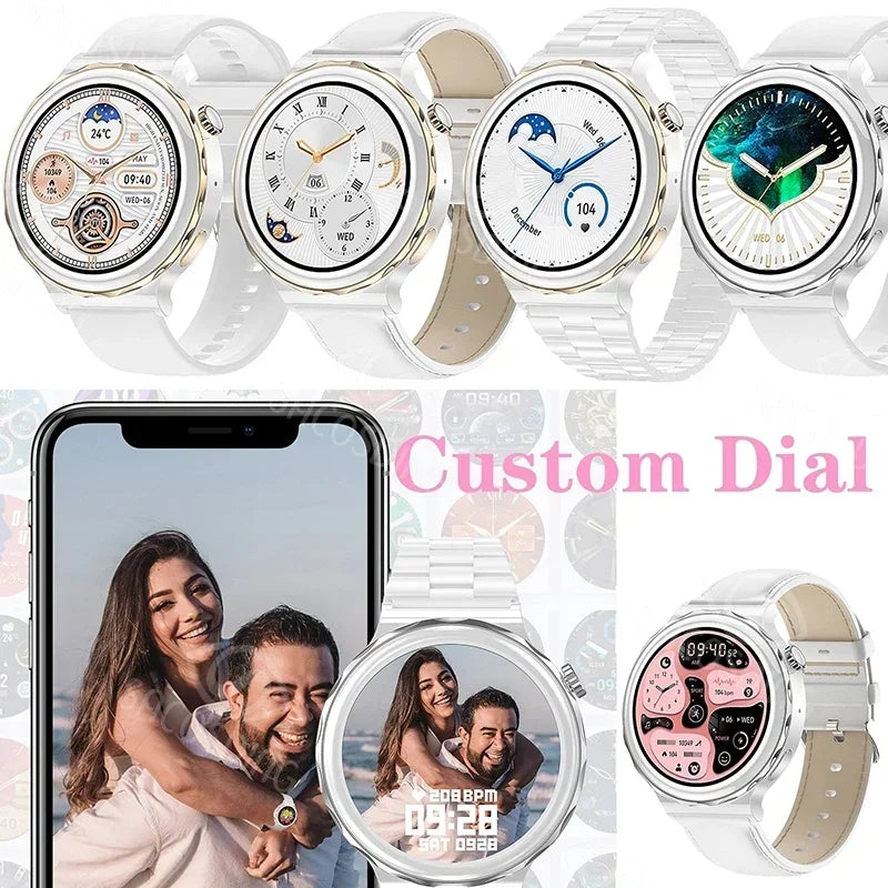 Waterproof Smart Watch for Women & Men - Round Fitness Tracker with Heart Rate Monitor, Step Counter & Sleep Tracking - Perfect for Running, Swimming & Daily Activity Tracking