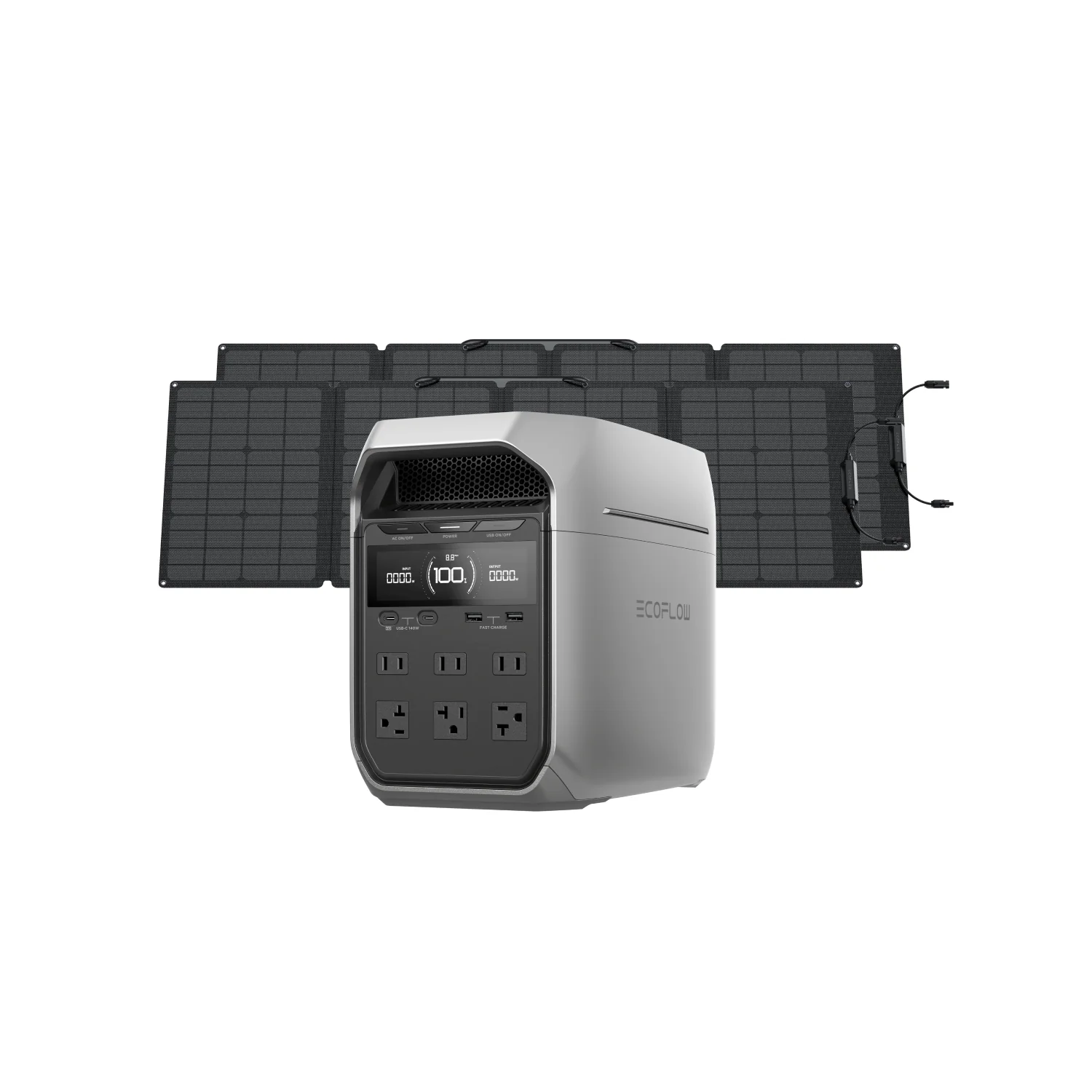 EcoFlow DELTA 3 Plus Portable Power Station with 110W Solar Panel Kit - Solar Generator for Camping, RV, Emergency Backup & Off-Grid Power Supply