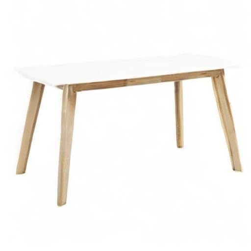 Allora 60 Inch White and Natural Wood Dining Table for Kitchen, Dining Room, and Home Decor