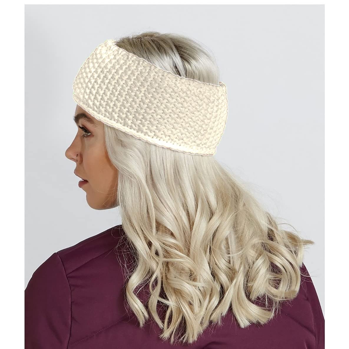 Unisex Winter Waffle Knit Headband for Skiing & Snowboarding - One Size Fits All - Black - Stay Warm on Slopes & Outdoor Adventures