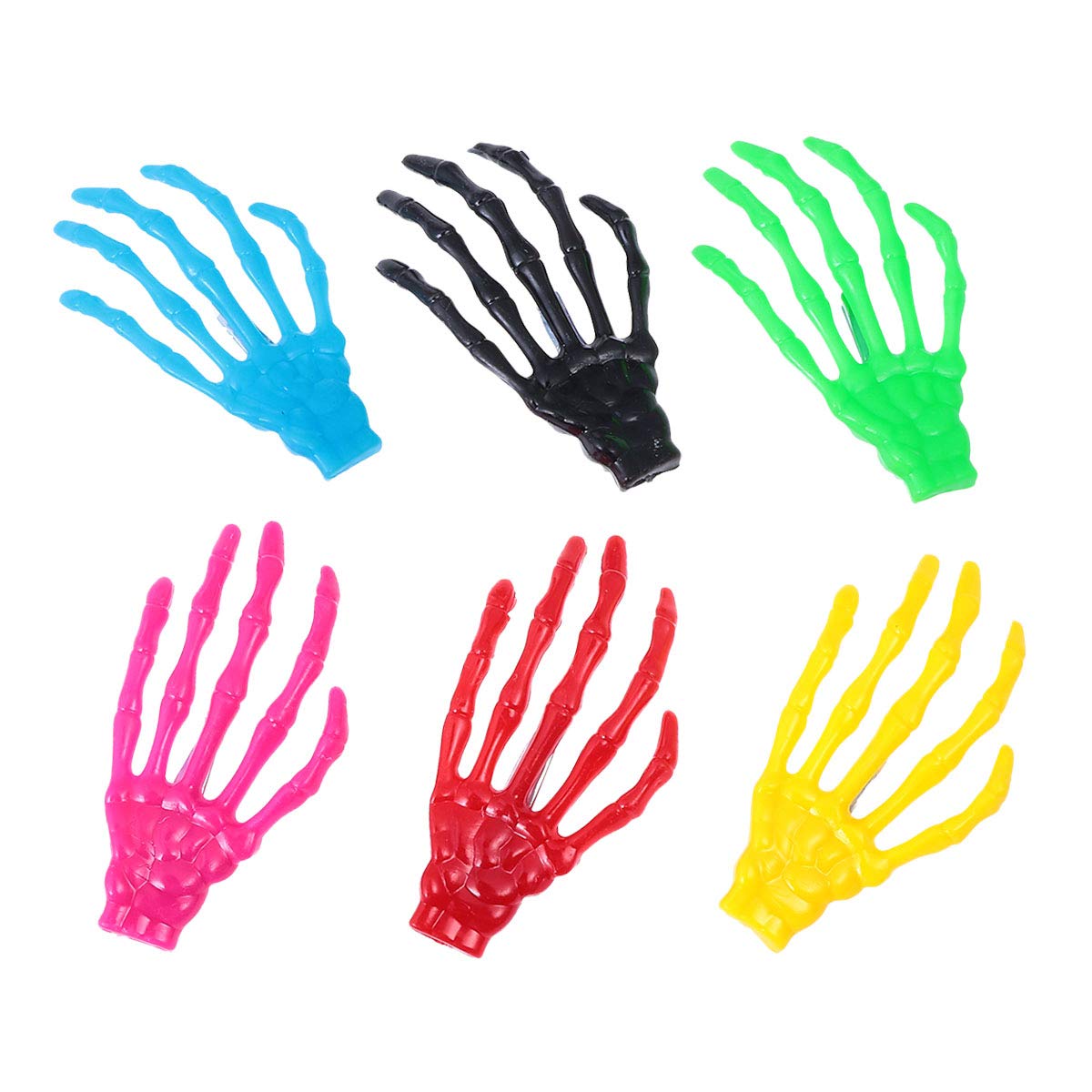 Beaupretty 20PCS Skeleton Hands Bone Hair Clips - Halloween Horror Hair Accessories for Women & Girls (Mixed Colors) | Perfect for Costume Parties, Cosplay & Spooky Events