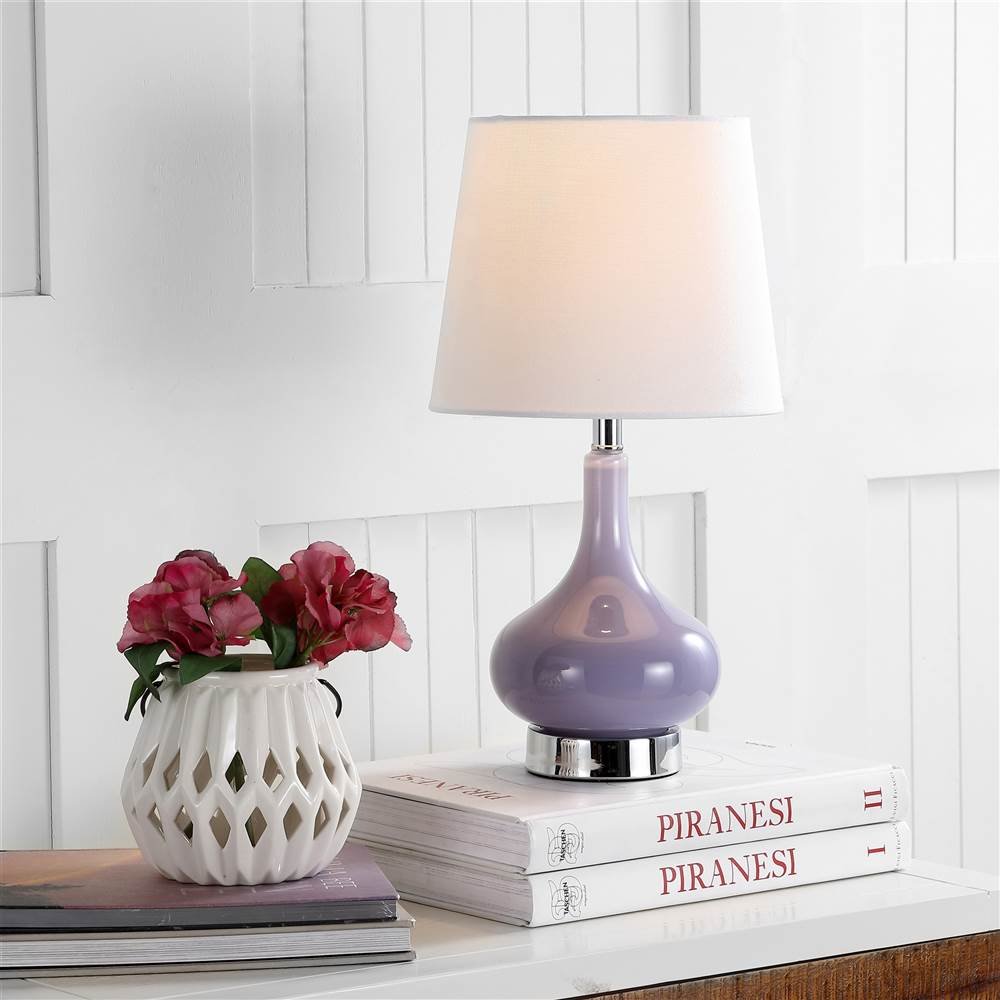 Safavieh Amy Purple Gourd 18-inch Table Lamp with LED Bulb - Kids Room, Bedroom, Living Room & Home Office Lighting Decor - Perfect for Nightstands, Desks and Nursery Spaces