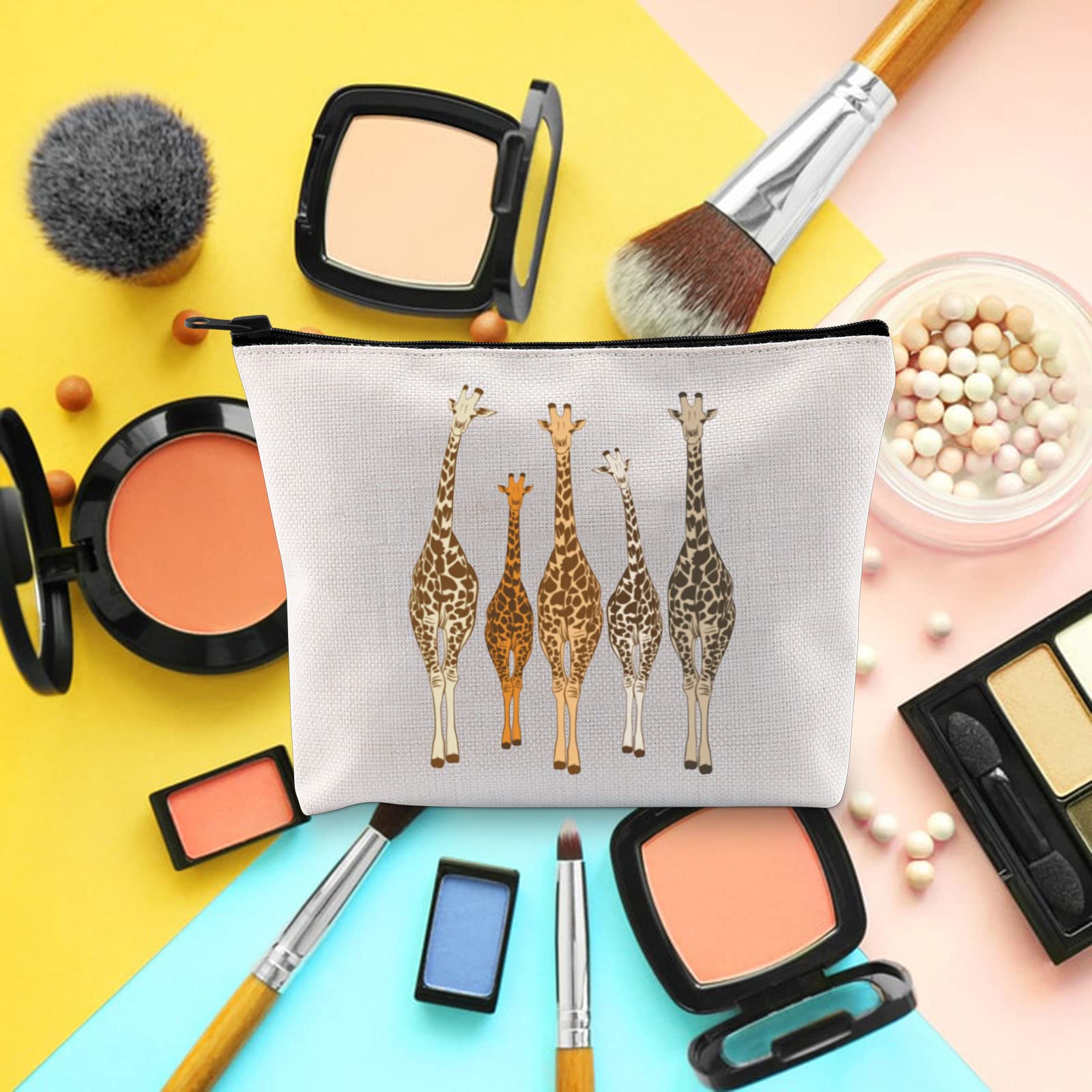 BLUPARK Funny Giraffe Cosmetic Bag - Cute Animal Lover Gift, Giraffe Zipper Pouch for Makeup & Travel Accessories - Perfect Giraffe-Themed Gift for Women & Girls (Great for Birthday, Christmas & Everyday Use)