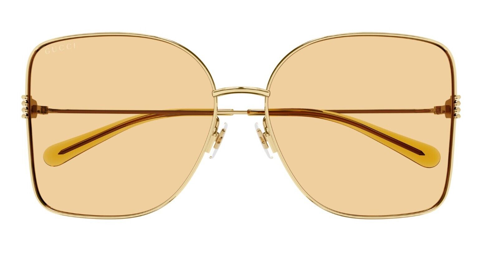 Gucci GG1282SA 005 Gold & Orange Oversized Women's Sunglasses - UV Protection, Fashion Luxury Shades for Beach, Driving & Outdoor Activities
