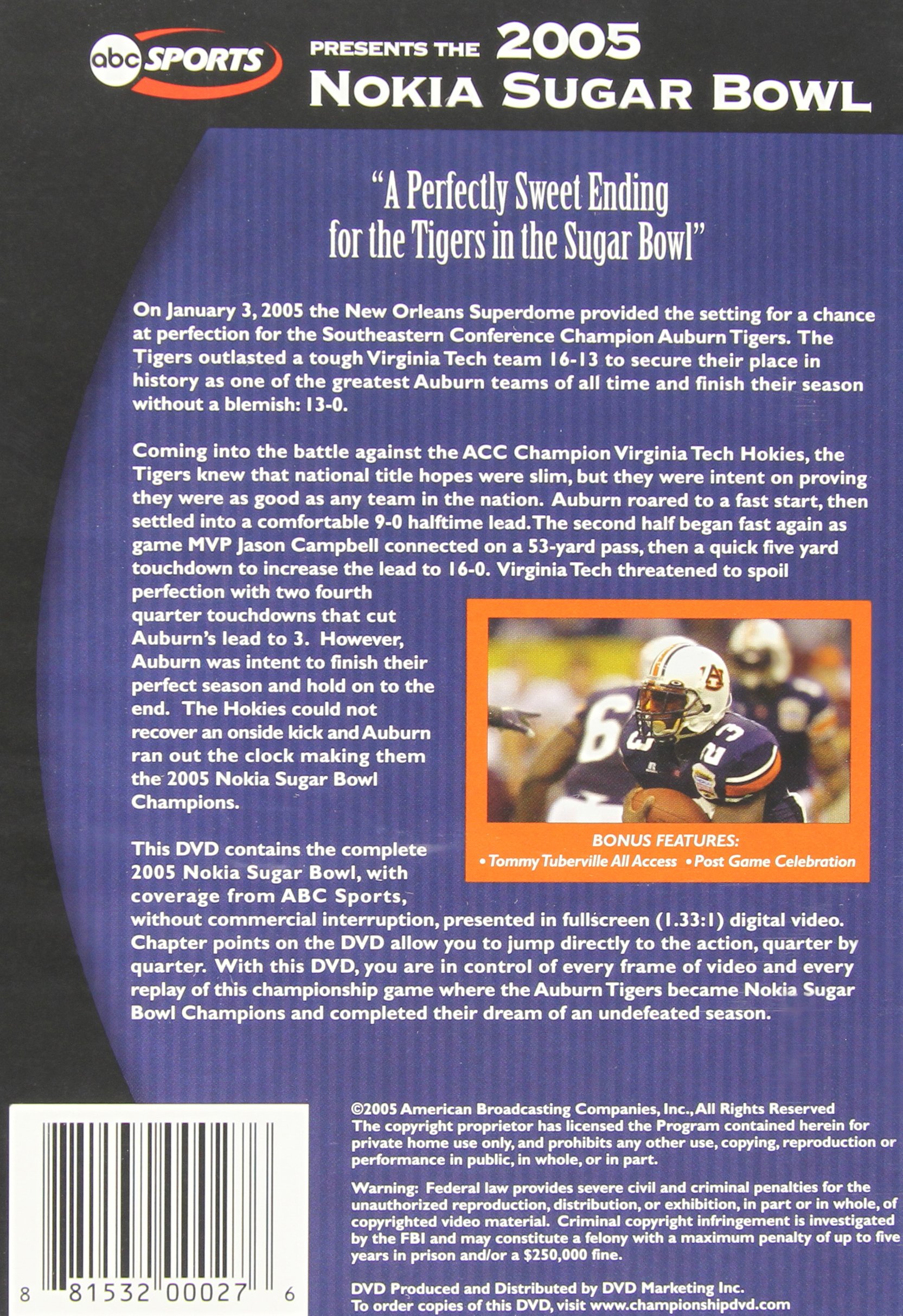 ABC Sports 2005 Nokia Sugar Bowl: Auburn University Champions - Relive the Historic College Football Game for Auburn Tigers Fans & Sports Collectors