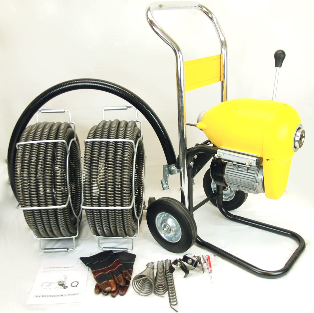 BLUEROCK SDS200B 1.5HP Drain Cleaning Kit with 120' Cable - for Pipe Clogs