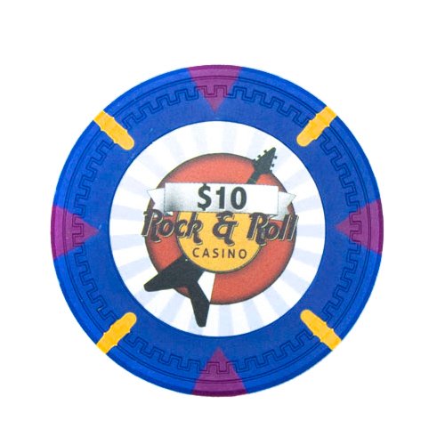25 Rock & Roll Themed 14g Clay Poker Chips Set - Casino Style Poker Chips for Home Games, Poker Nights & Casino Themed Parties