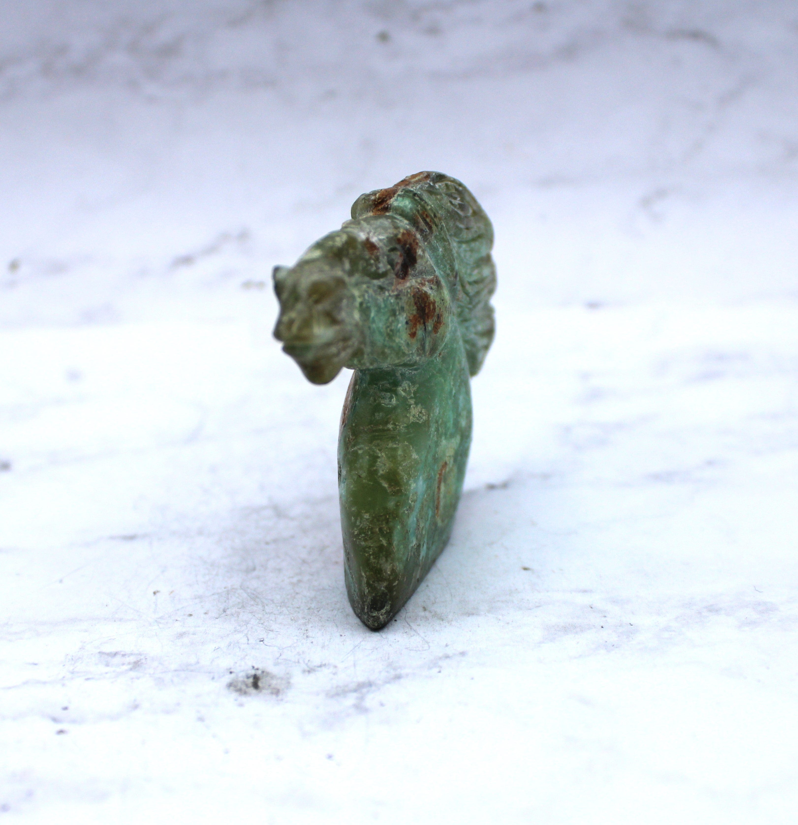Natural Green Chrysoprase Gemstone Horse Carving - Handcrafted Collectible Figurine for Home Decor, Feng Shui & Spiritual Healing | Perfect Gift for Horse Lovers & Crystal Enthusiasts