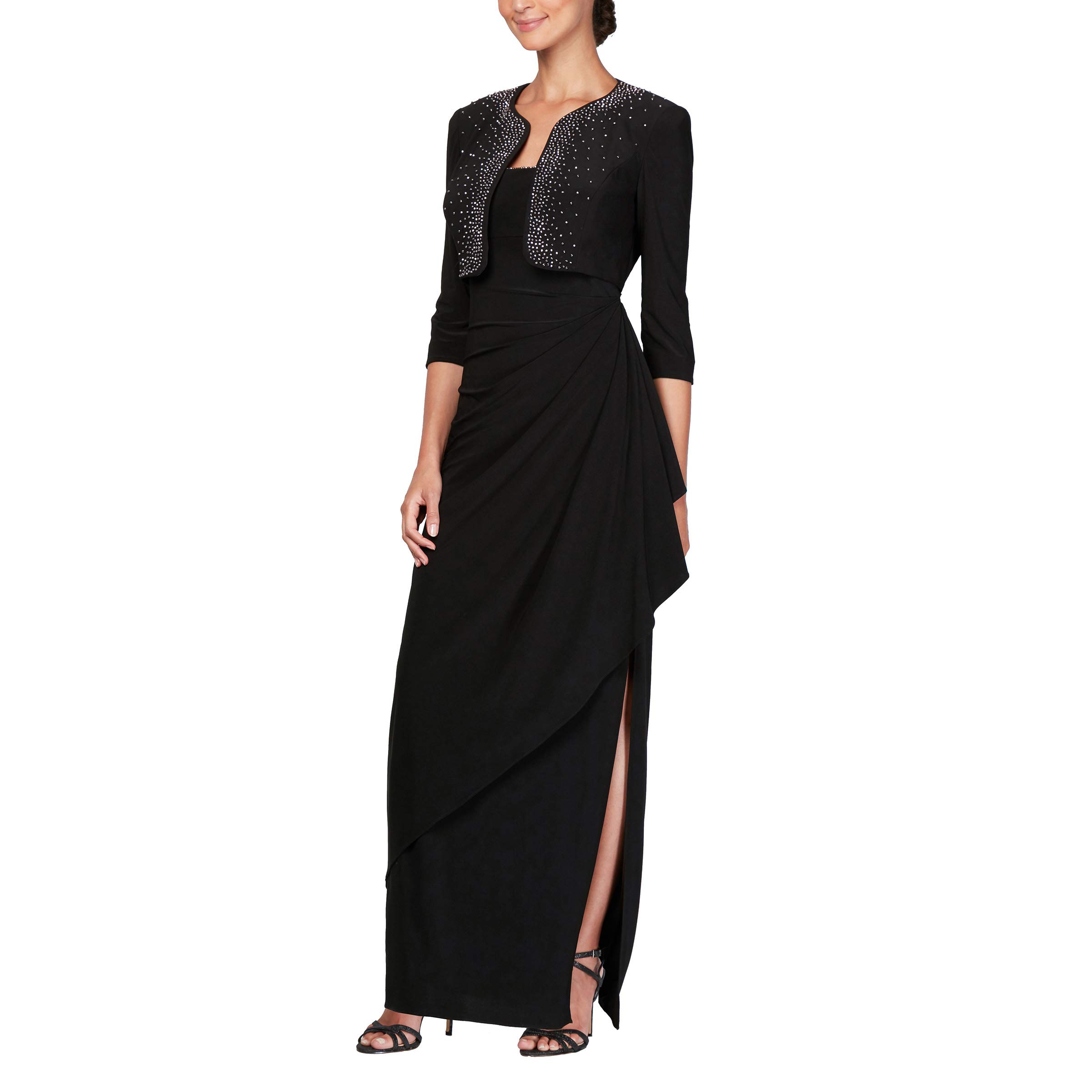 Alex Evenings Women's Empire Waist Bolero Jacket Dress - Formal Evening Gown for Weddings & Special Occasions (Petite & Regular Sizes Available)